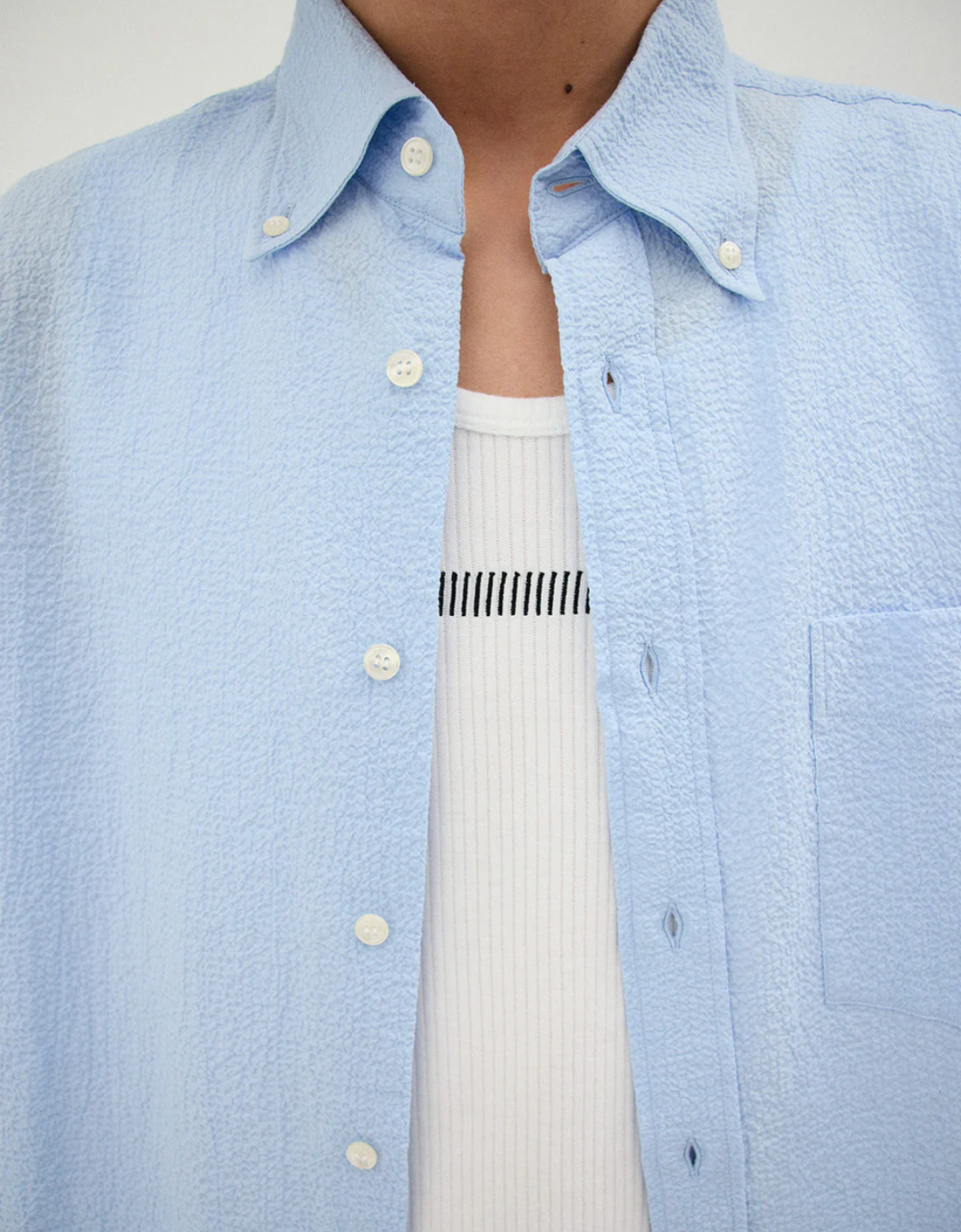 Camisa baggy "Seersucker" – vista 3