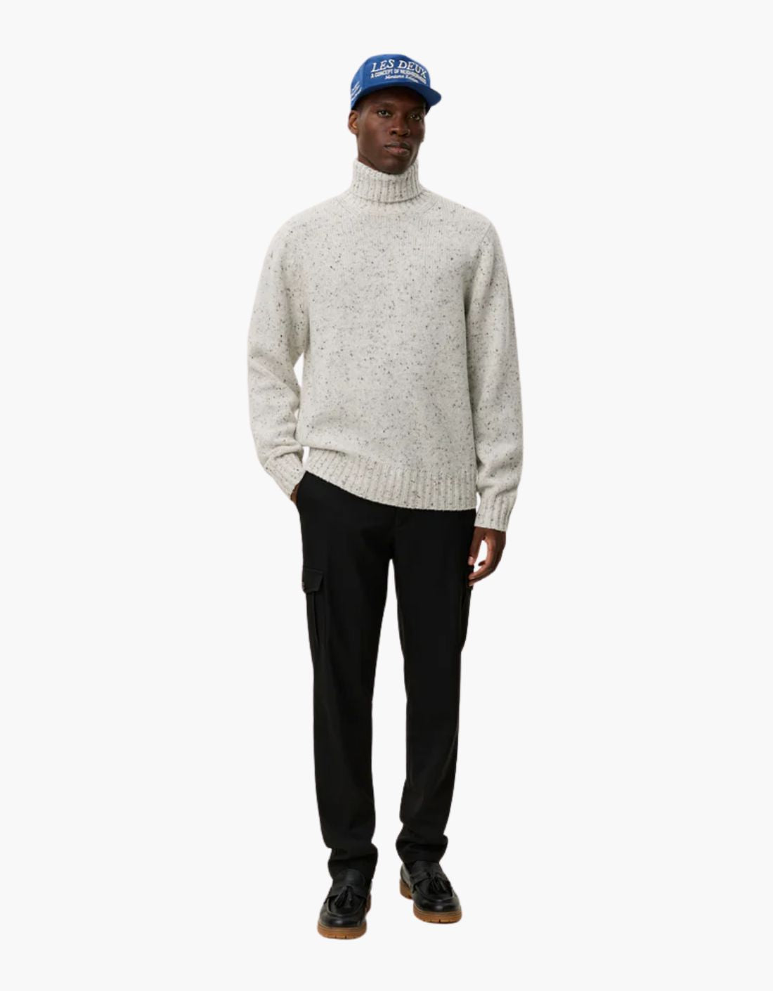 Jersey cuello vuelto "Gary" - Gris jaspeado