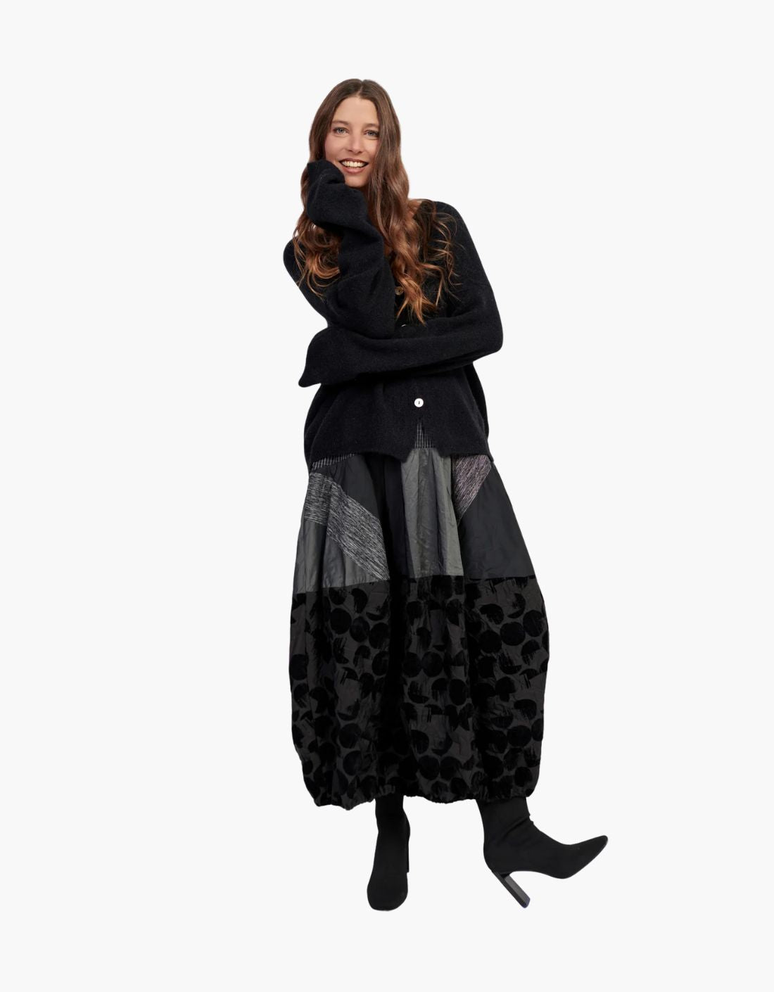 Maxi skirt in patchwork of "Cocoon Mix" fabrics