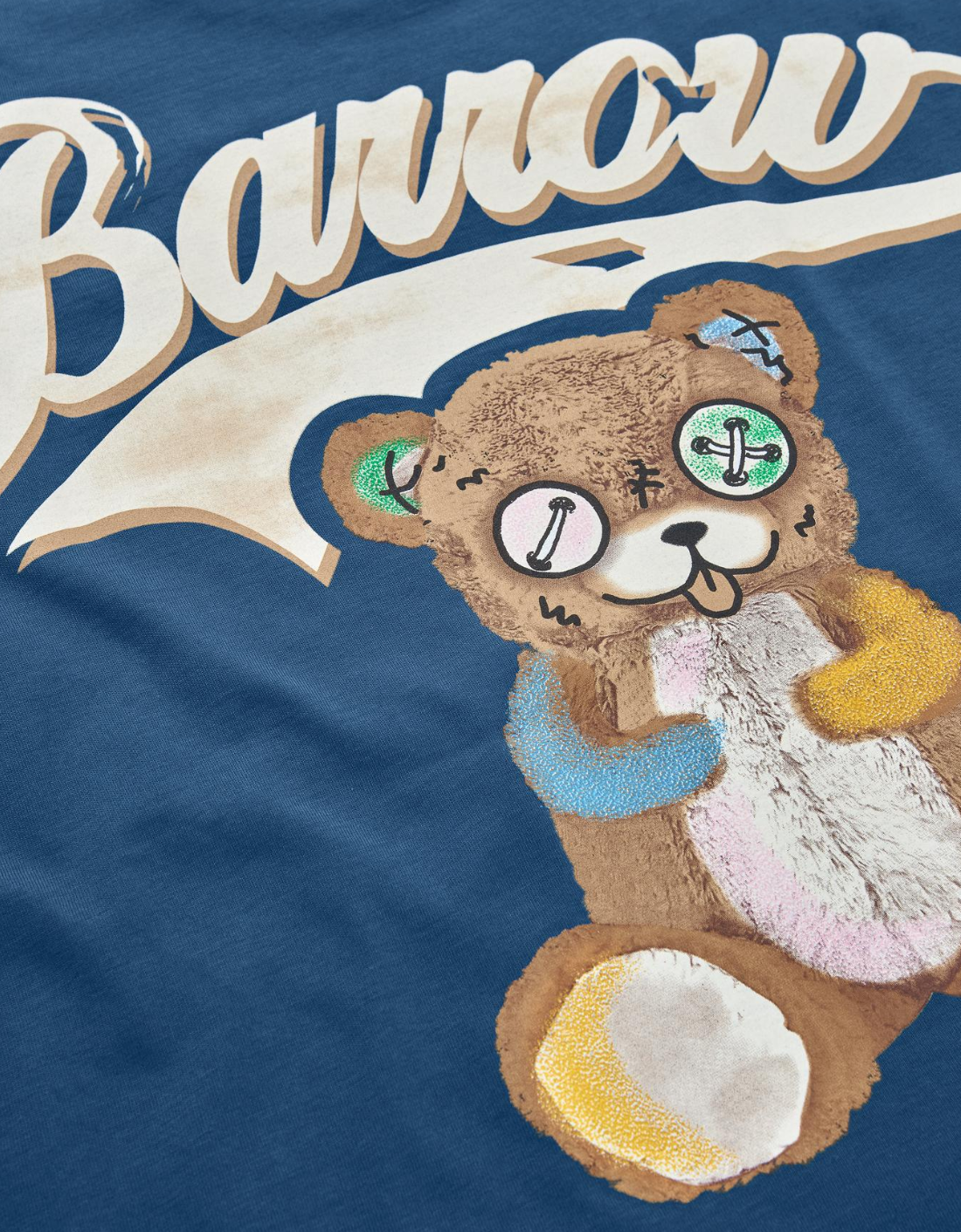 "WASHED BEAR" blue T-shirt