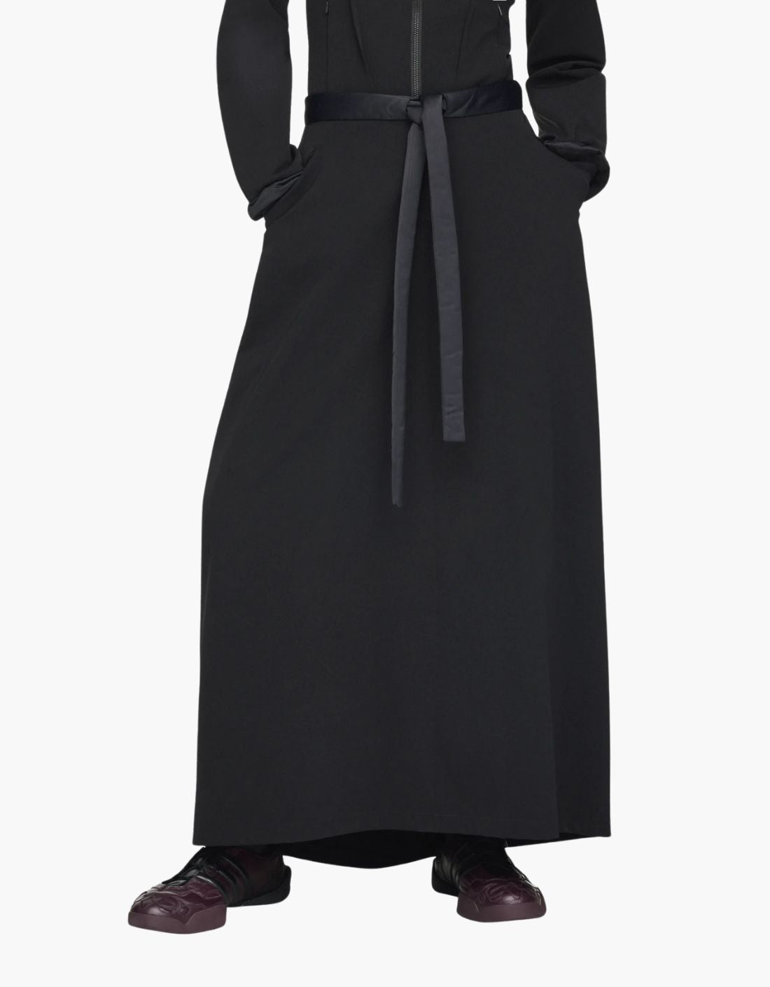 Padded belted skirt