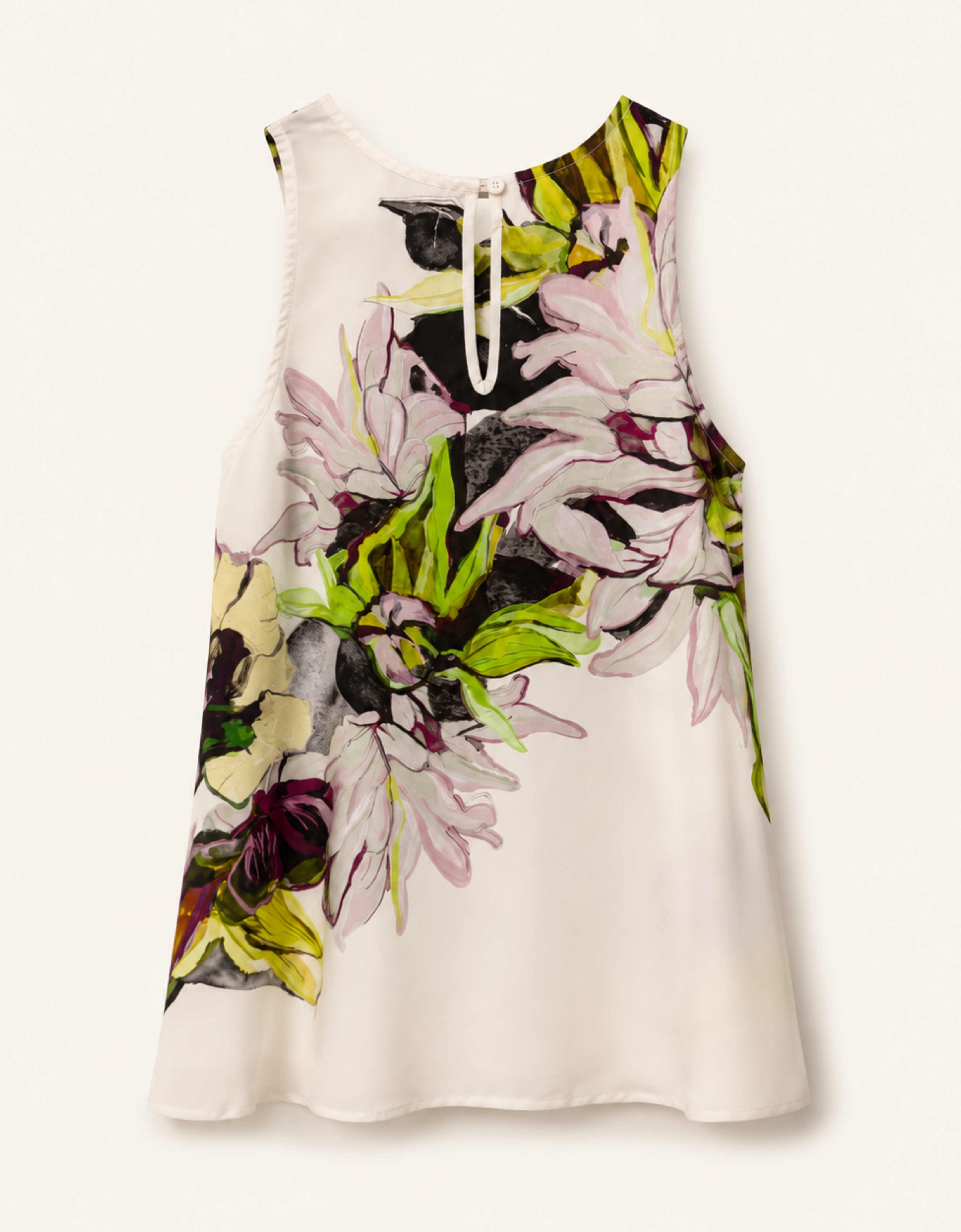 Blusa de seda "Botanical magnolias"