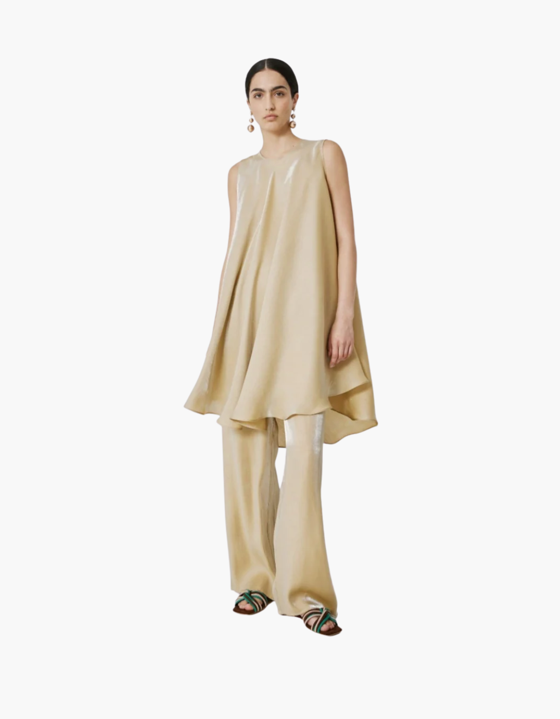 Pantalón "Tessuto Wet" gold