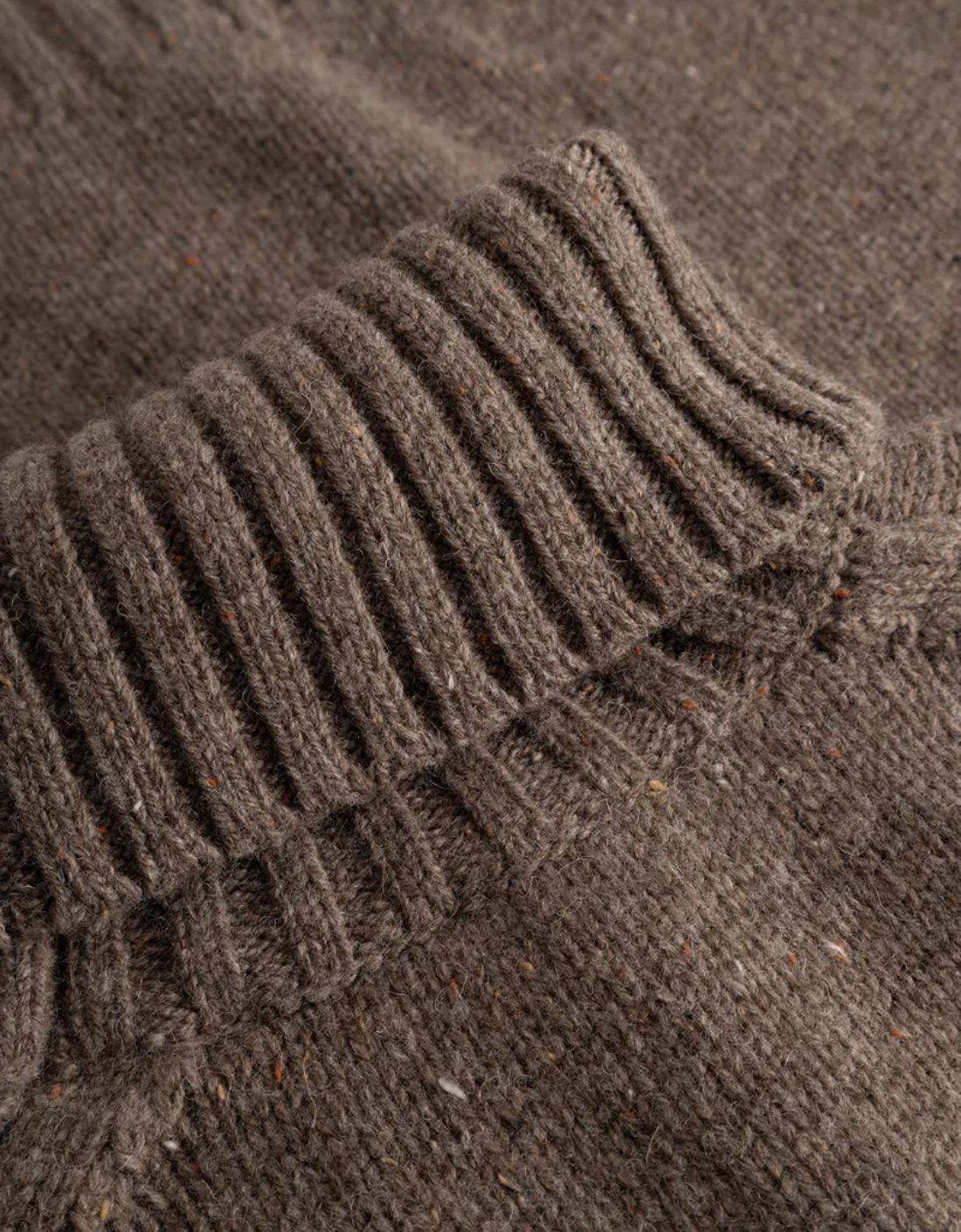 Jersey cuello vuelto "Gary" - Marrón jaspeado