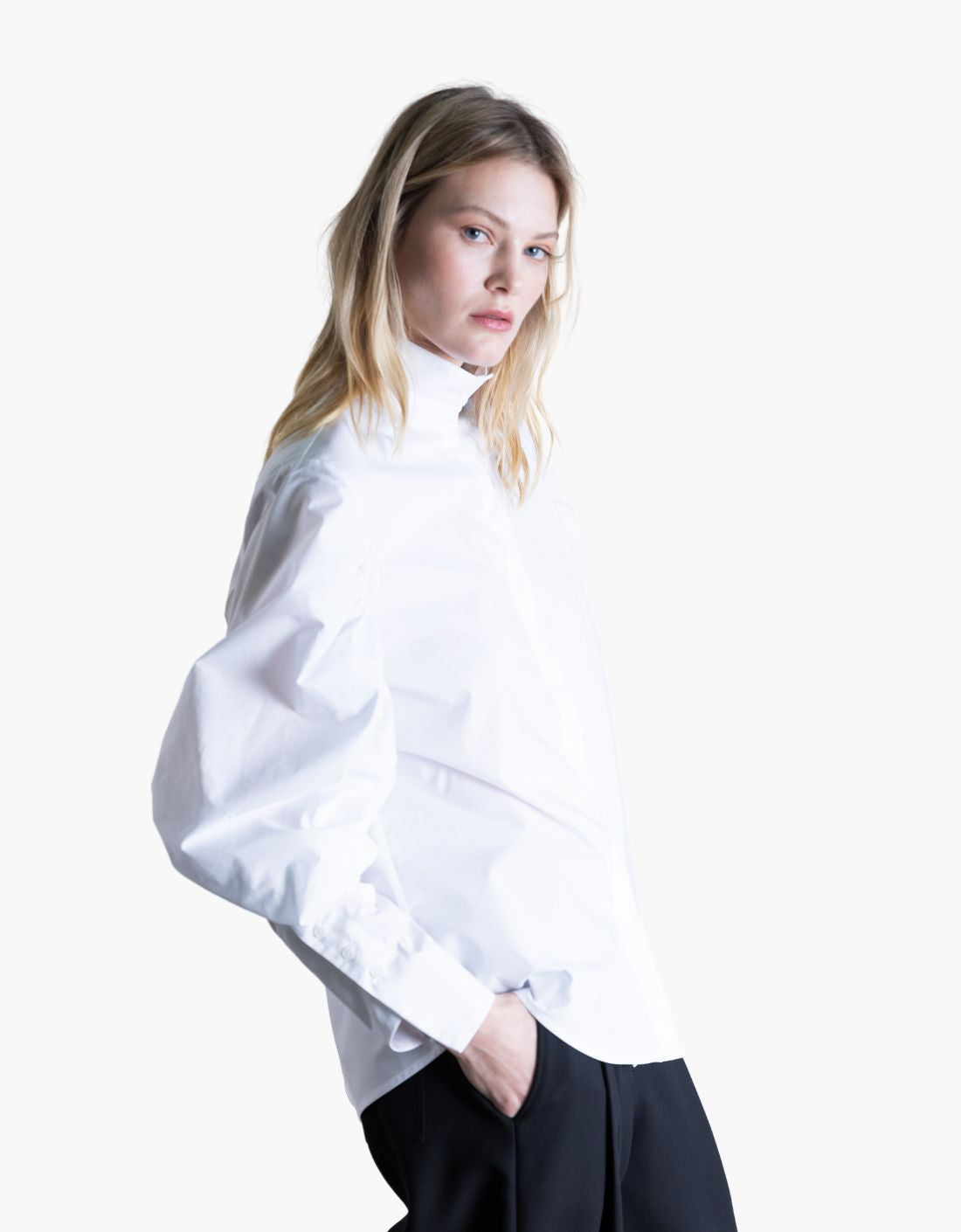 Camisa algodón popelin manga ancha