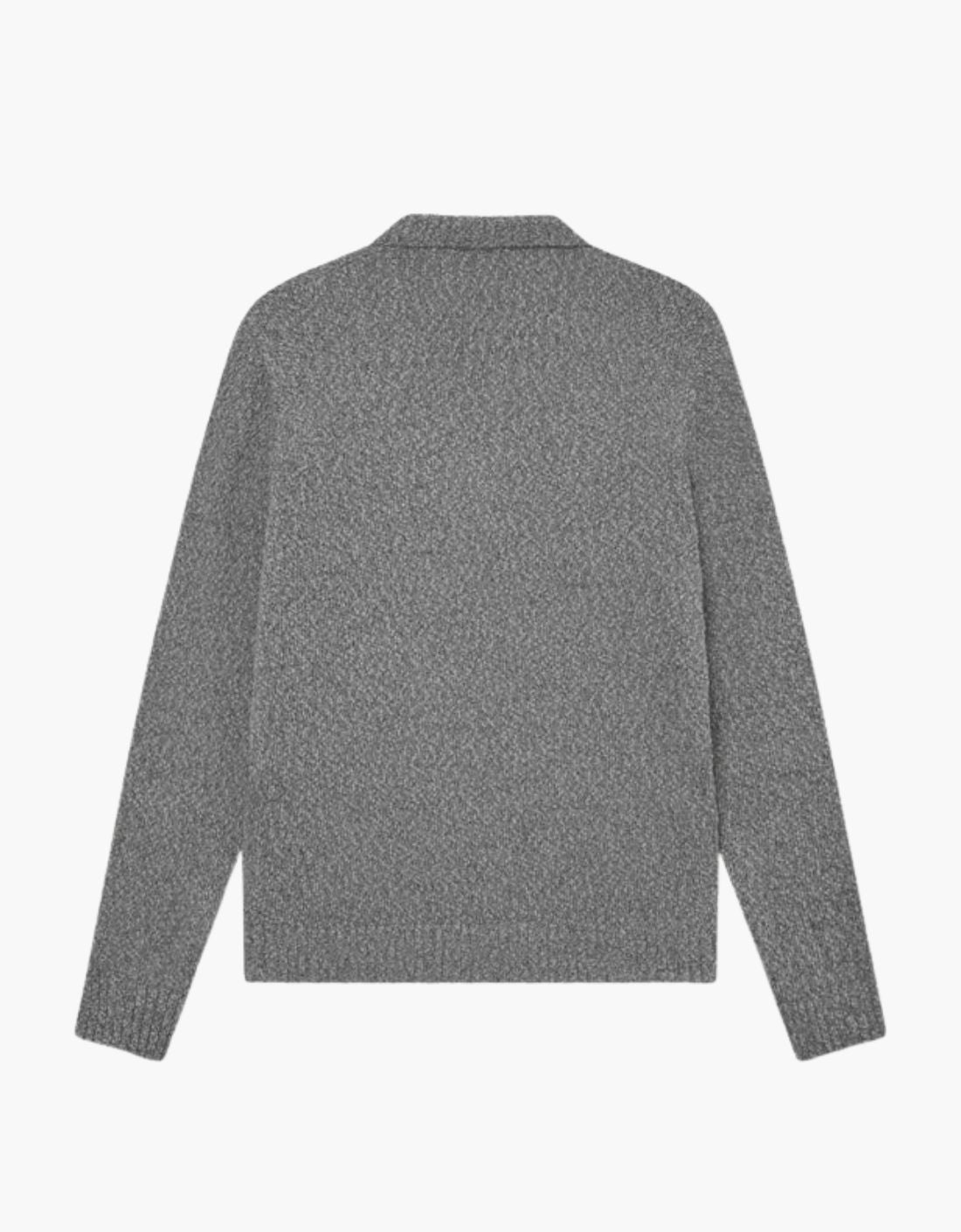 Pull Polo « Mouliné Knitted » Gris
