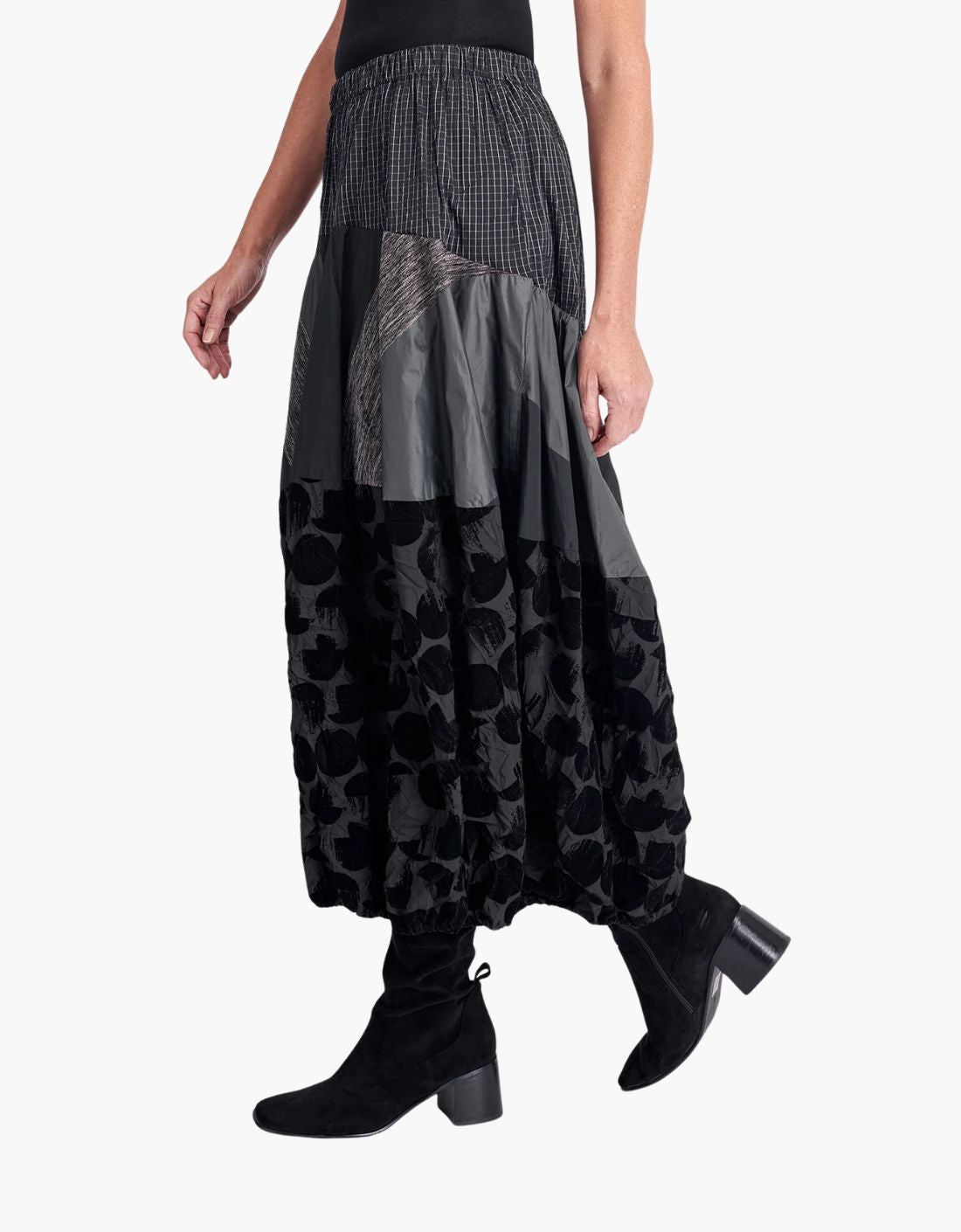 Maxi skirt in patchwork of "Cocoon Mix" fabrics