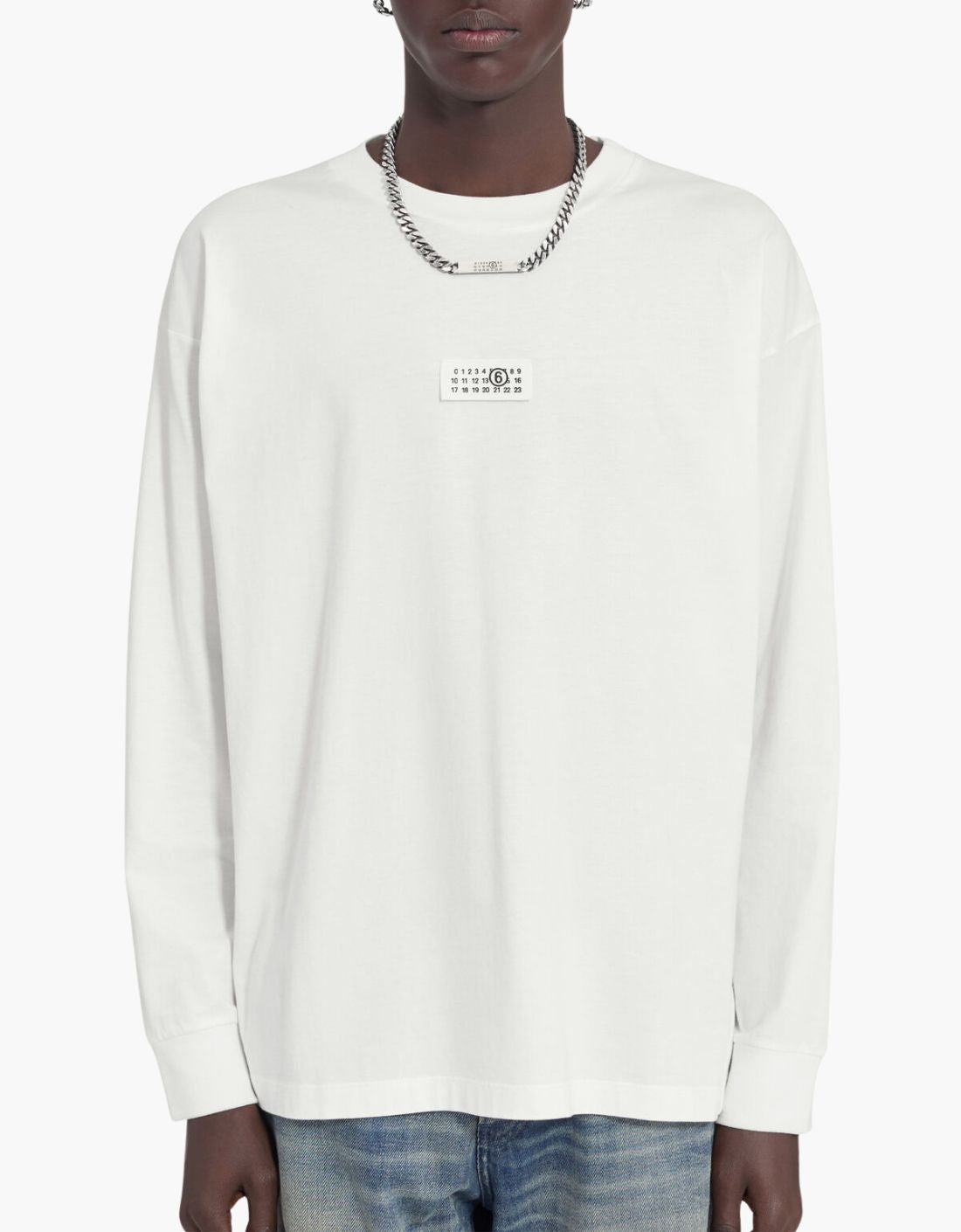 T-shirt à manches longues « Étiquette numérique » MM6