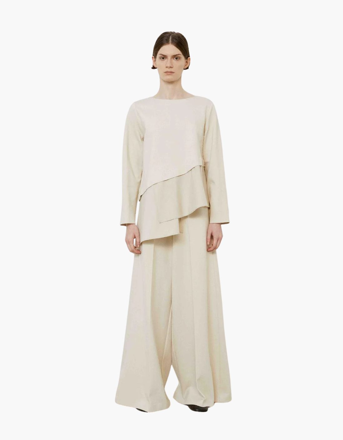 Bluca manga larga volante "Perla"