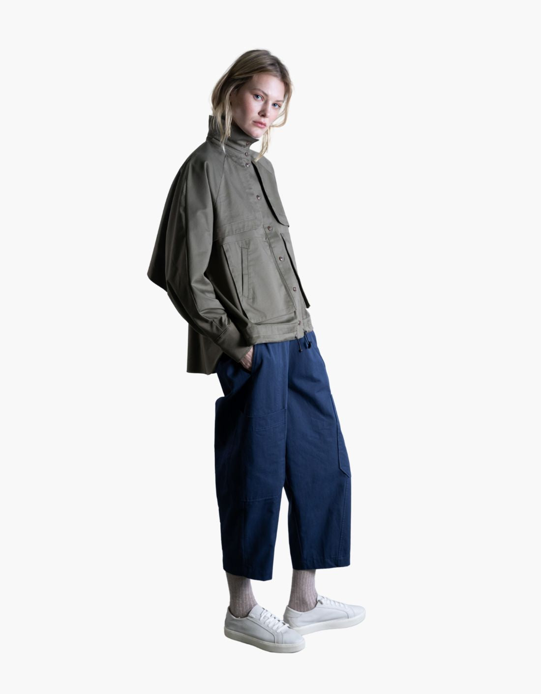 Chaqueta capa algodón bolsillos