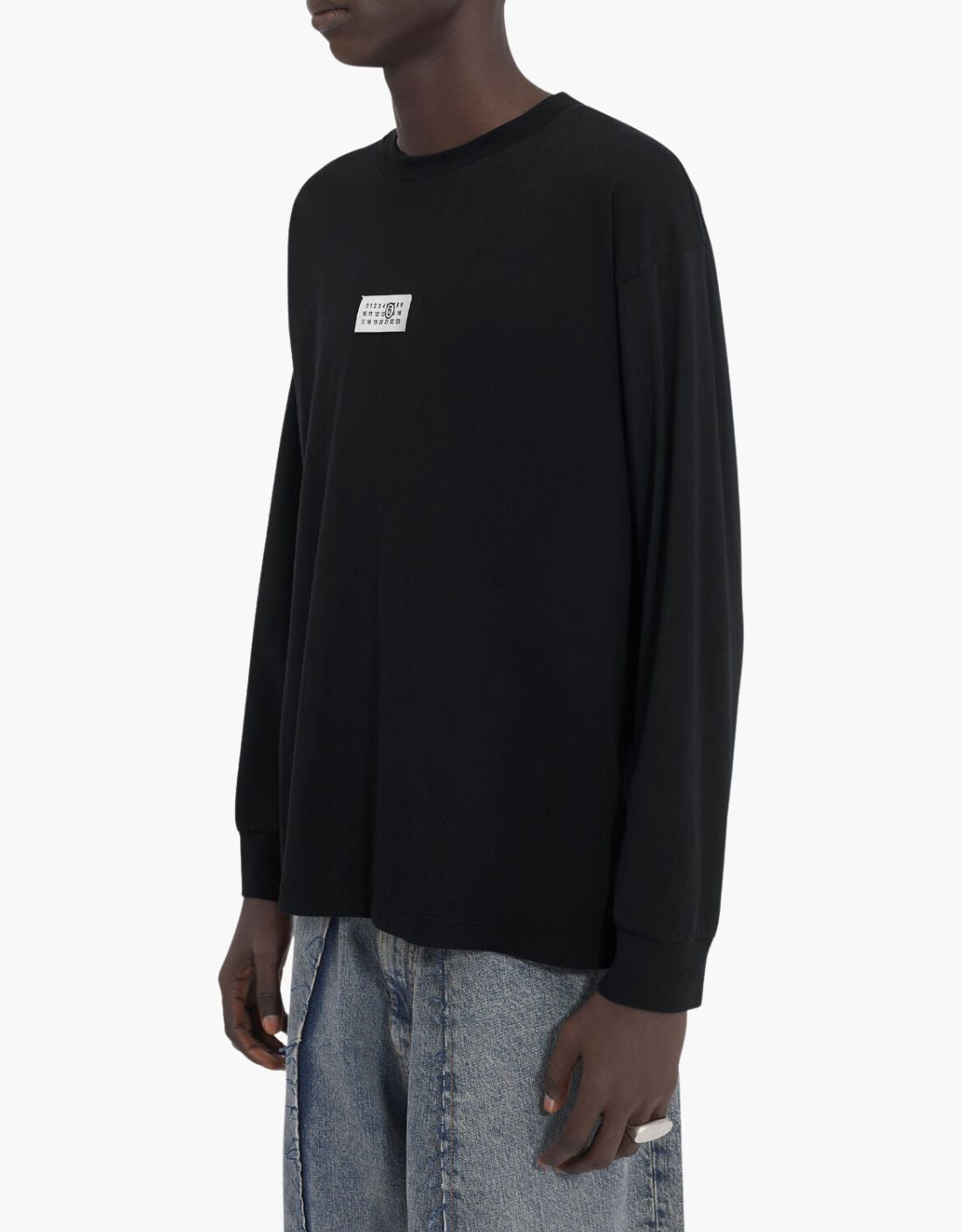T-shirt à manches longues « Étiquette numérique » MM6