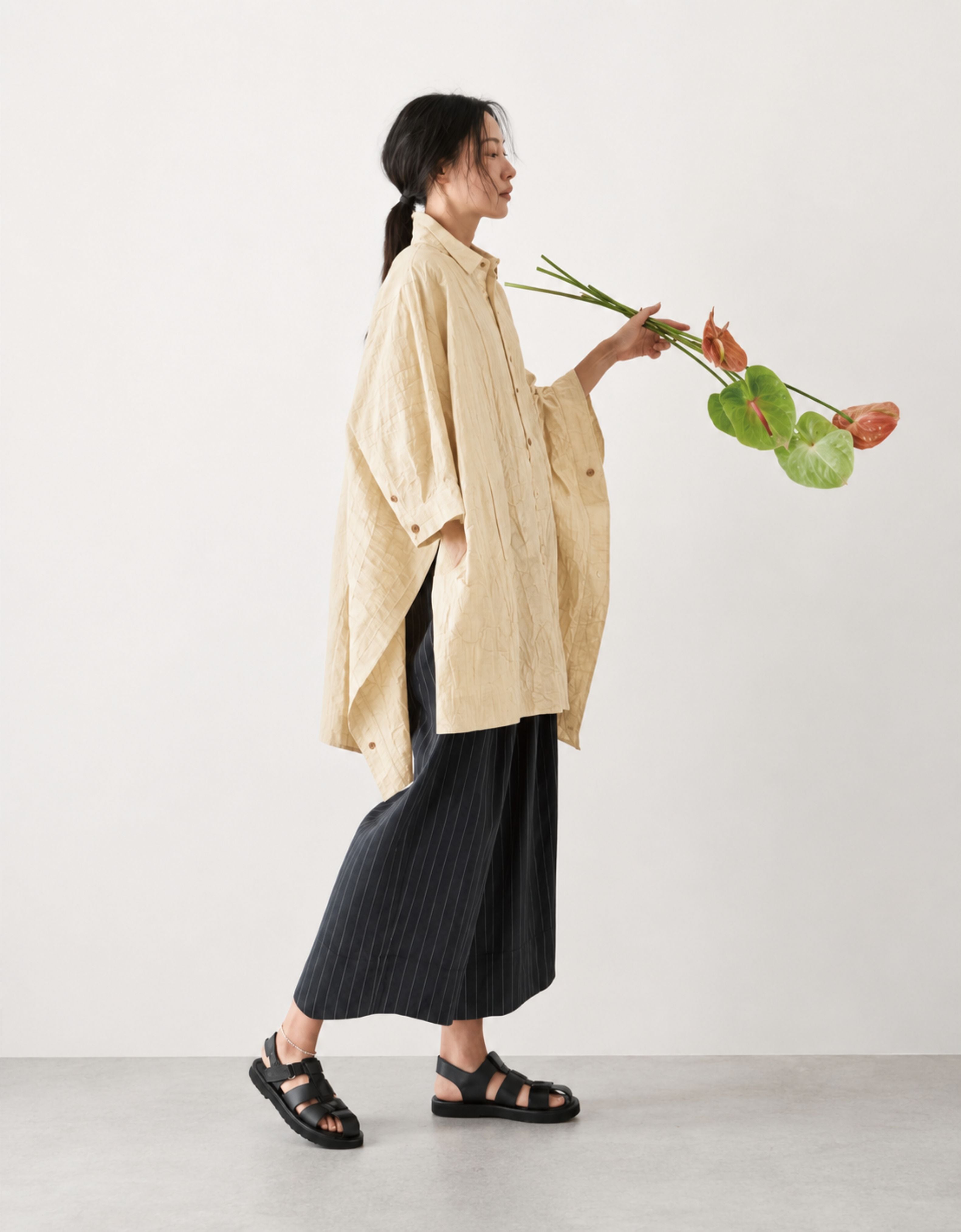 Camisa oversize textura "Ara"