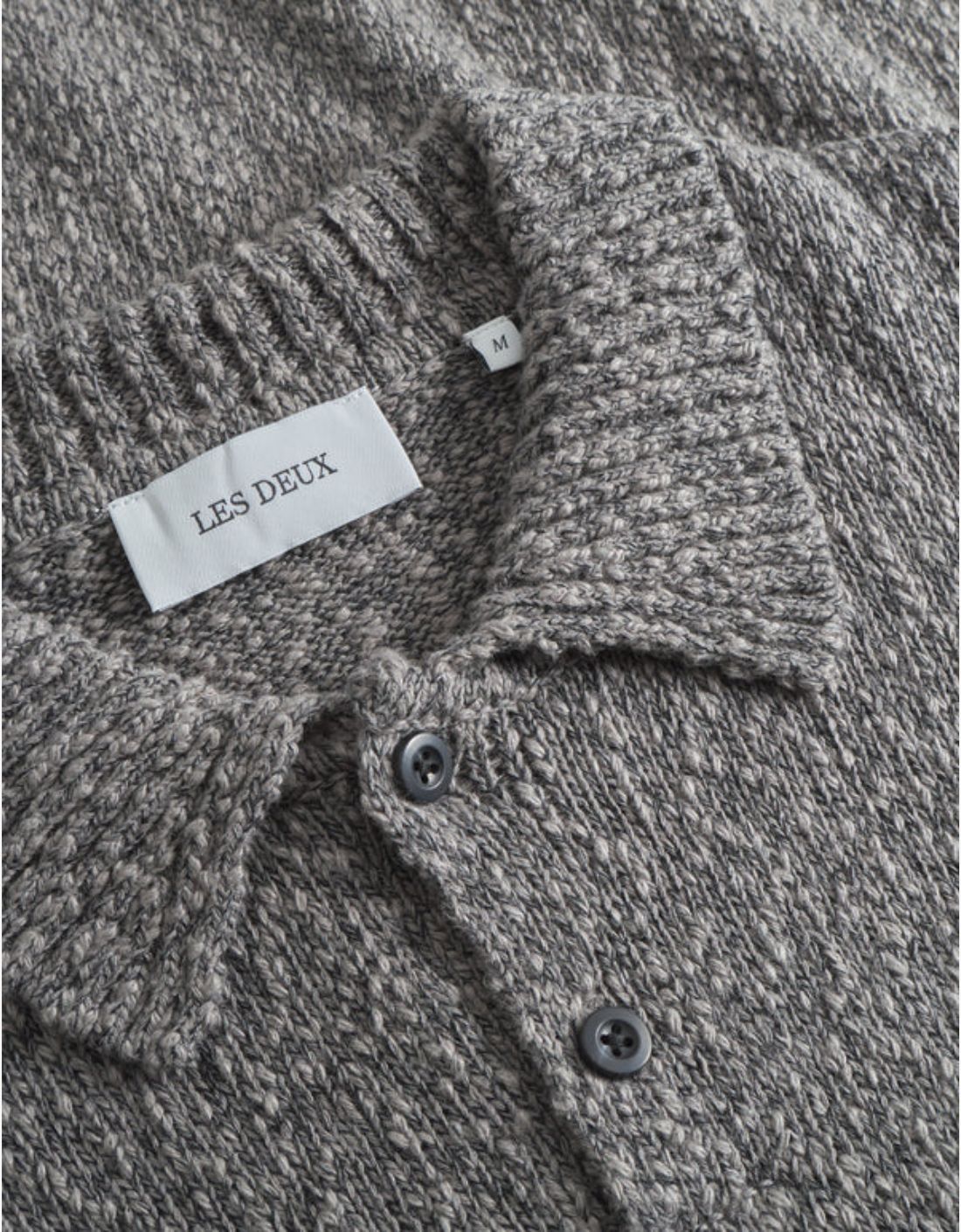 Pull Polo « Mouliné Knitted » Gris