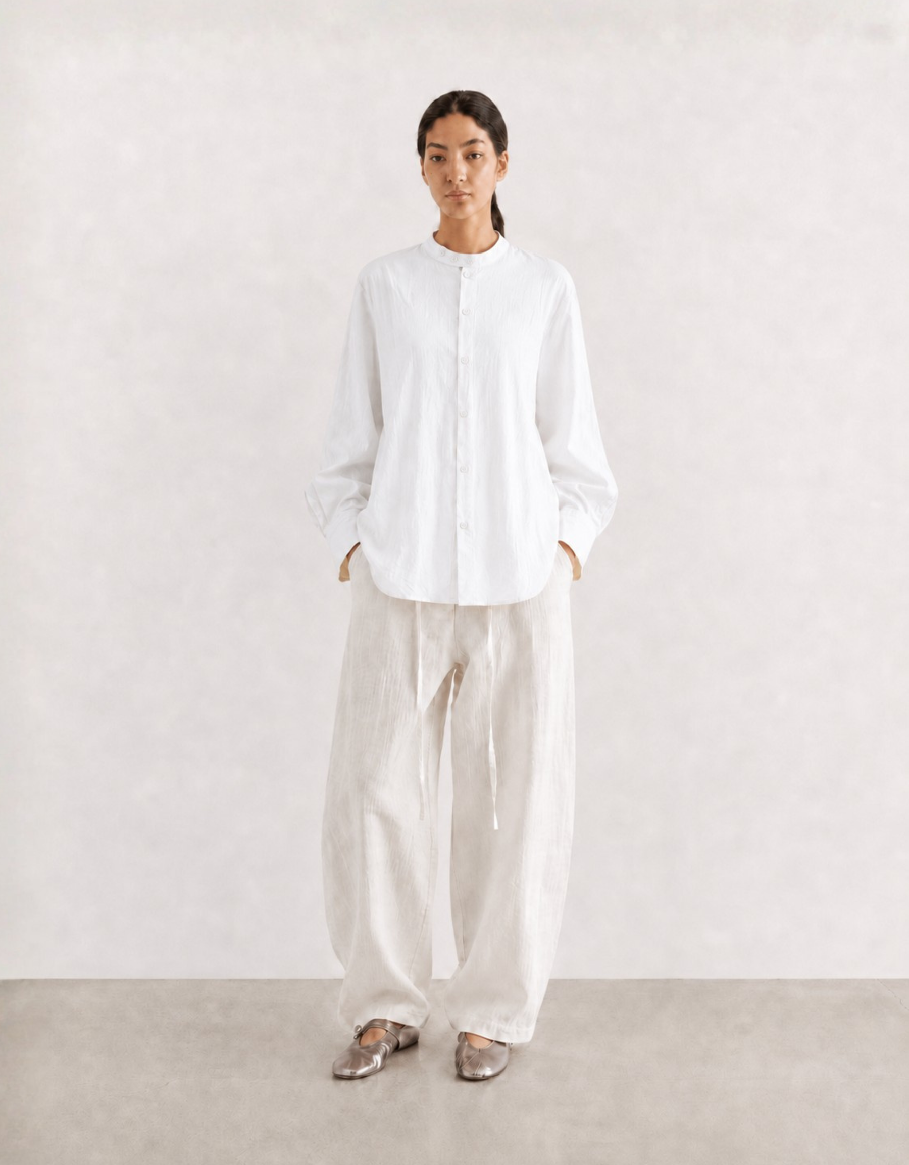 Camisa relaxed fit de tejido texturizado