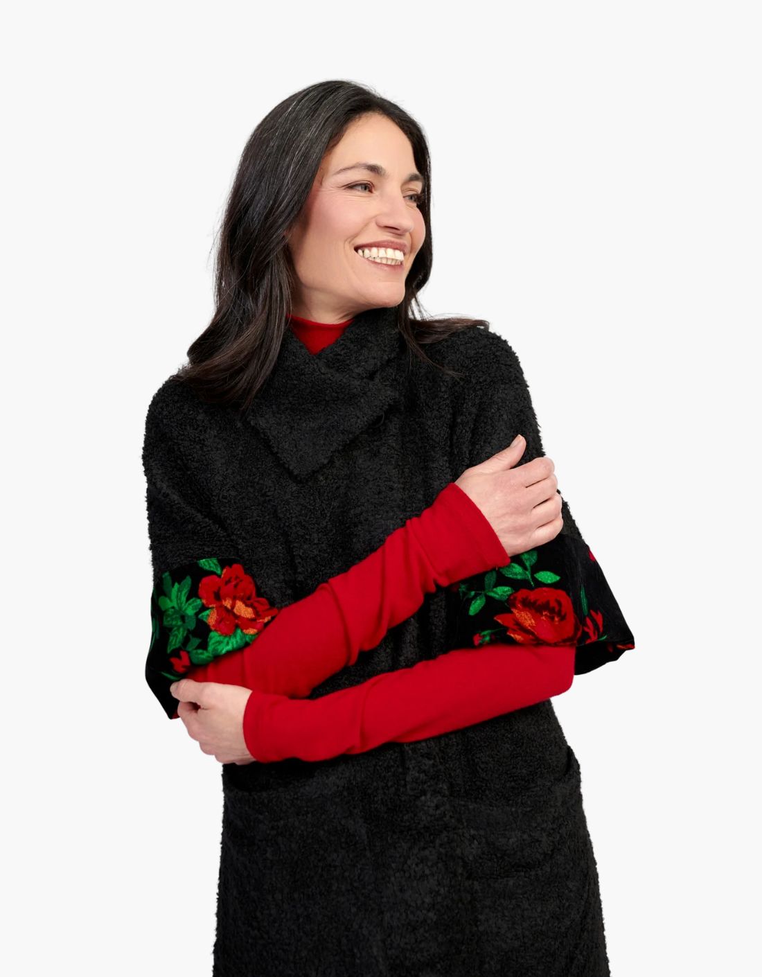 Abrigo con detalle estampado "Duster Roses"