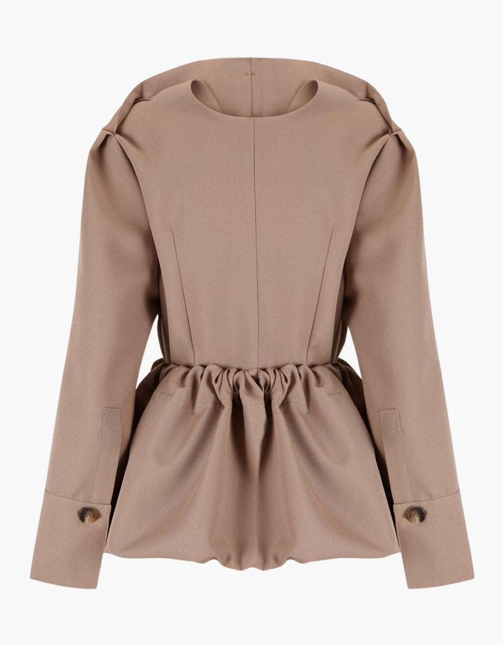 Chaqueta trench de lana virgen "Balloon"