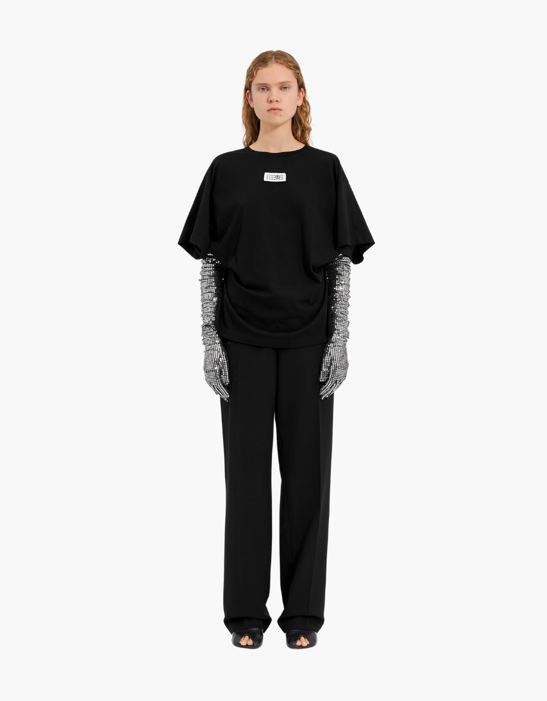 Camiseta de algodón con guantes - MM6