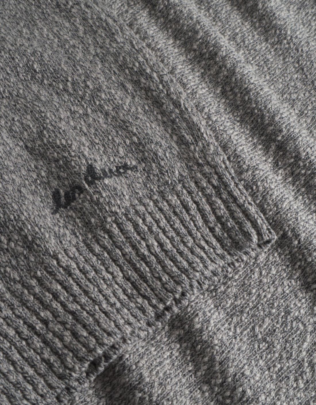 Pull Polo « Mouliné Knitted » Gris