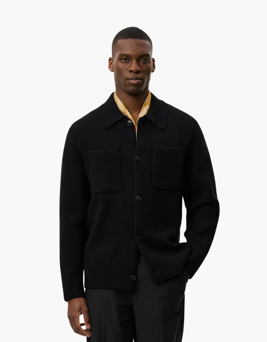 Chaqueta punto "Fisher" negra