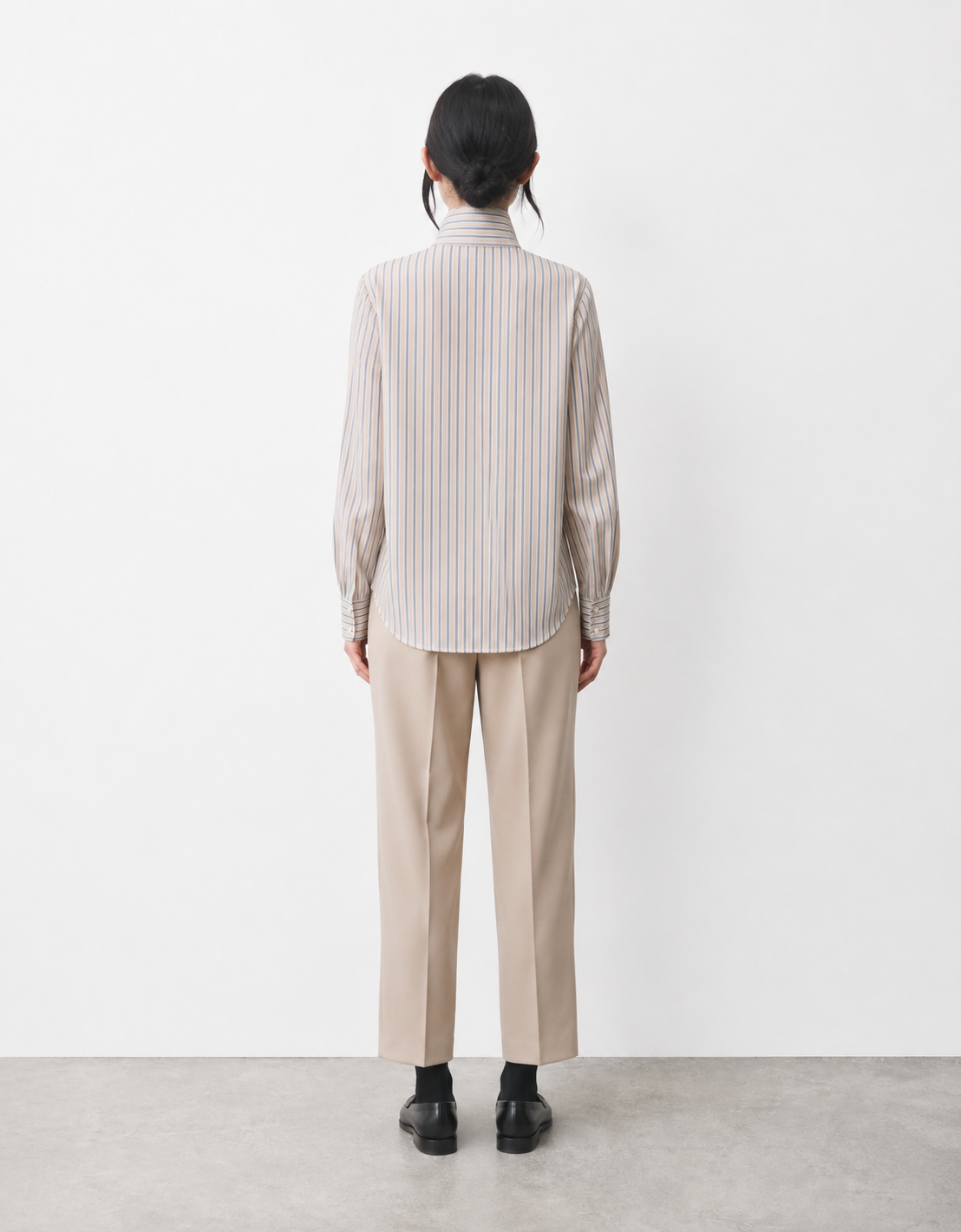 Blusa algodón rayas "Oatmeal"