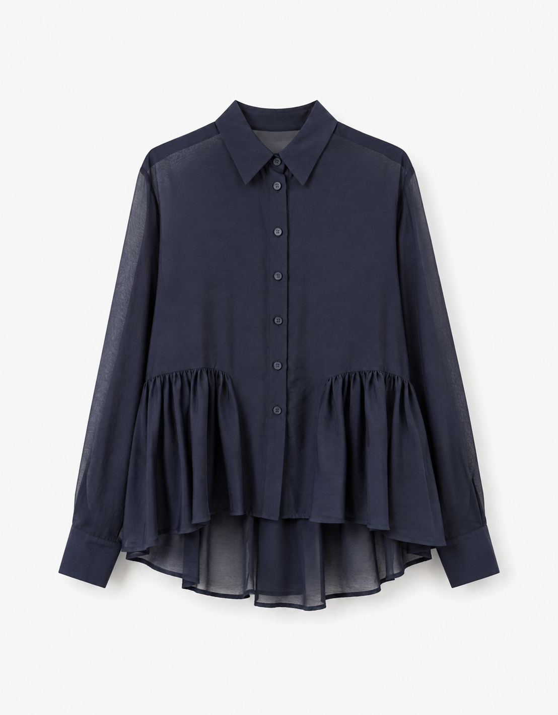 Camisa volante bajo "See Through"