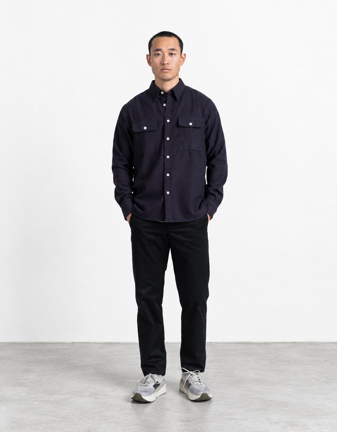Camisa twill bicolor "Eugui"