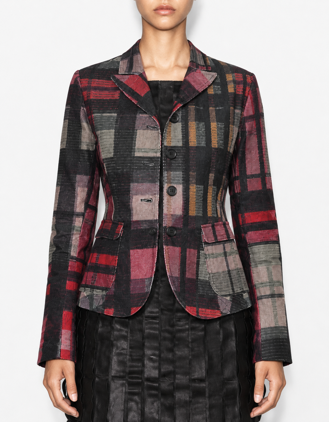 Chaqueta terciopelo cuadros "Check multicolor"