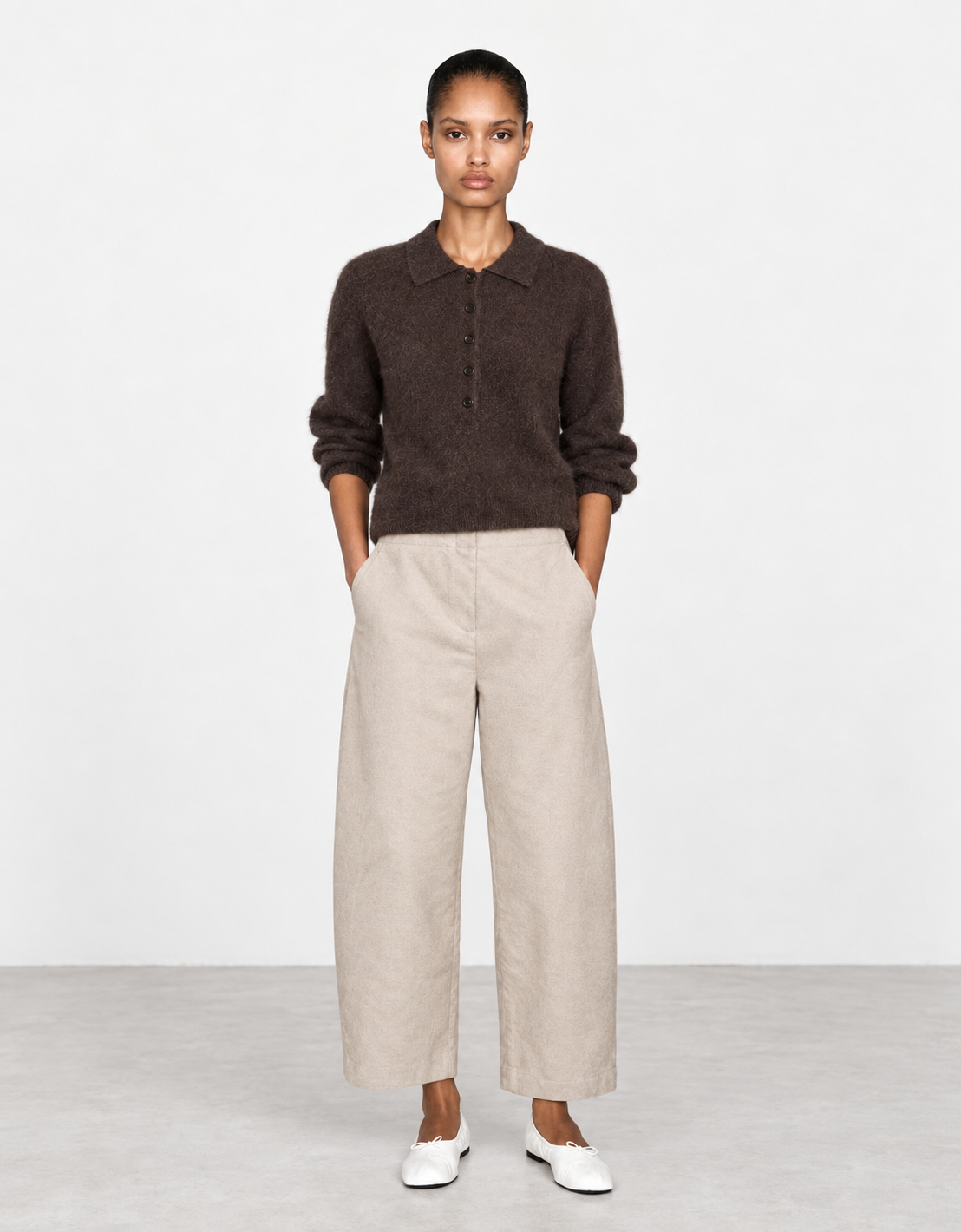 Jersey lana y cashmere cepillado "Cellula"
