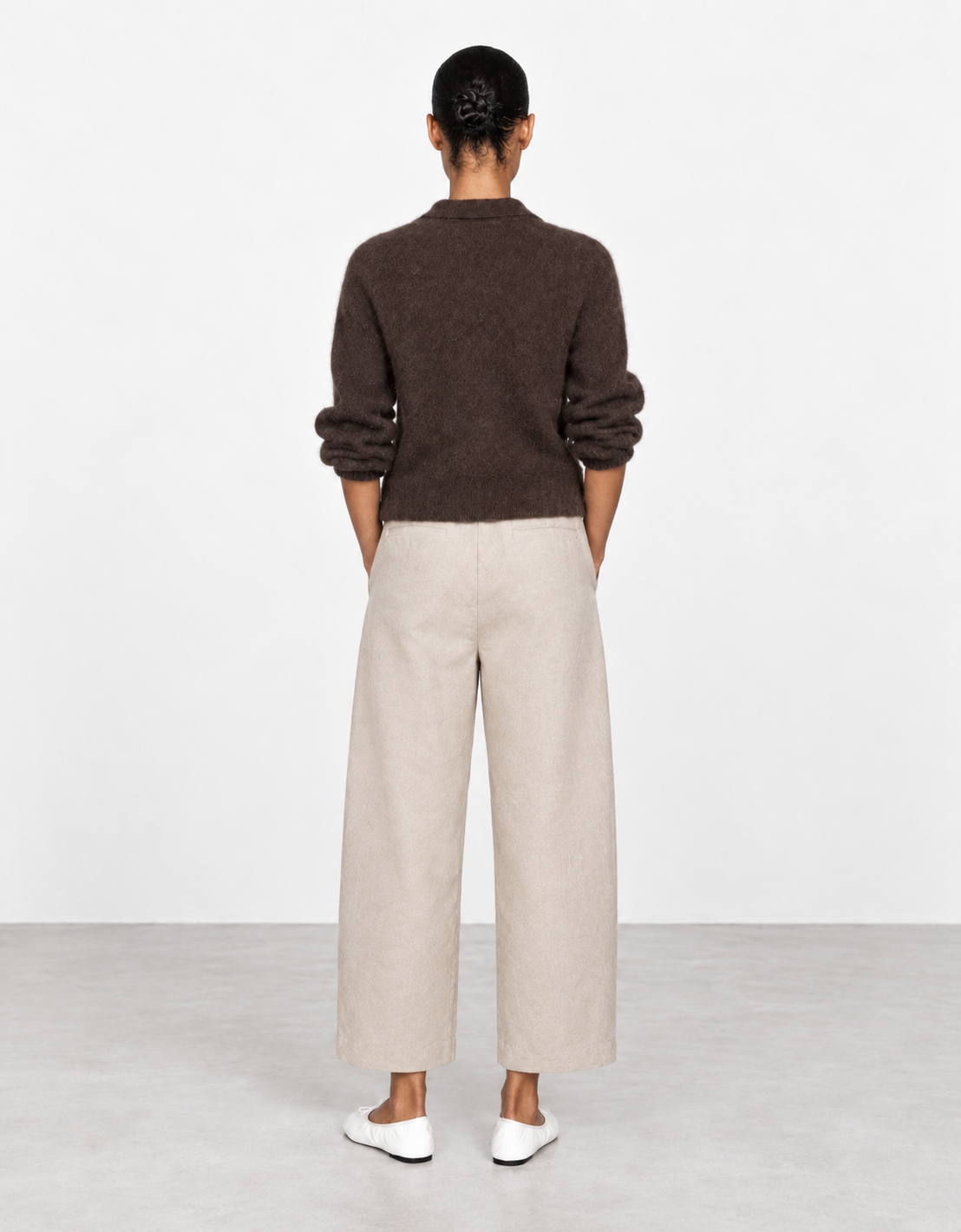 Jersey lana y cashmere cepillado "Cellula"