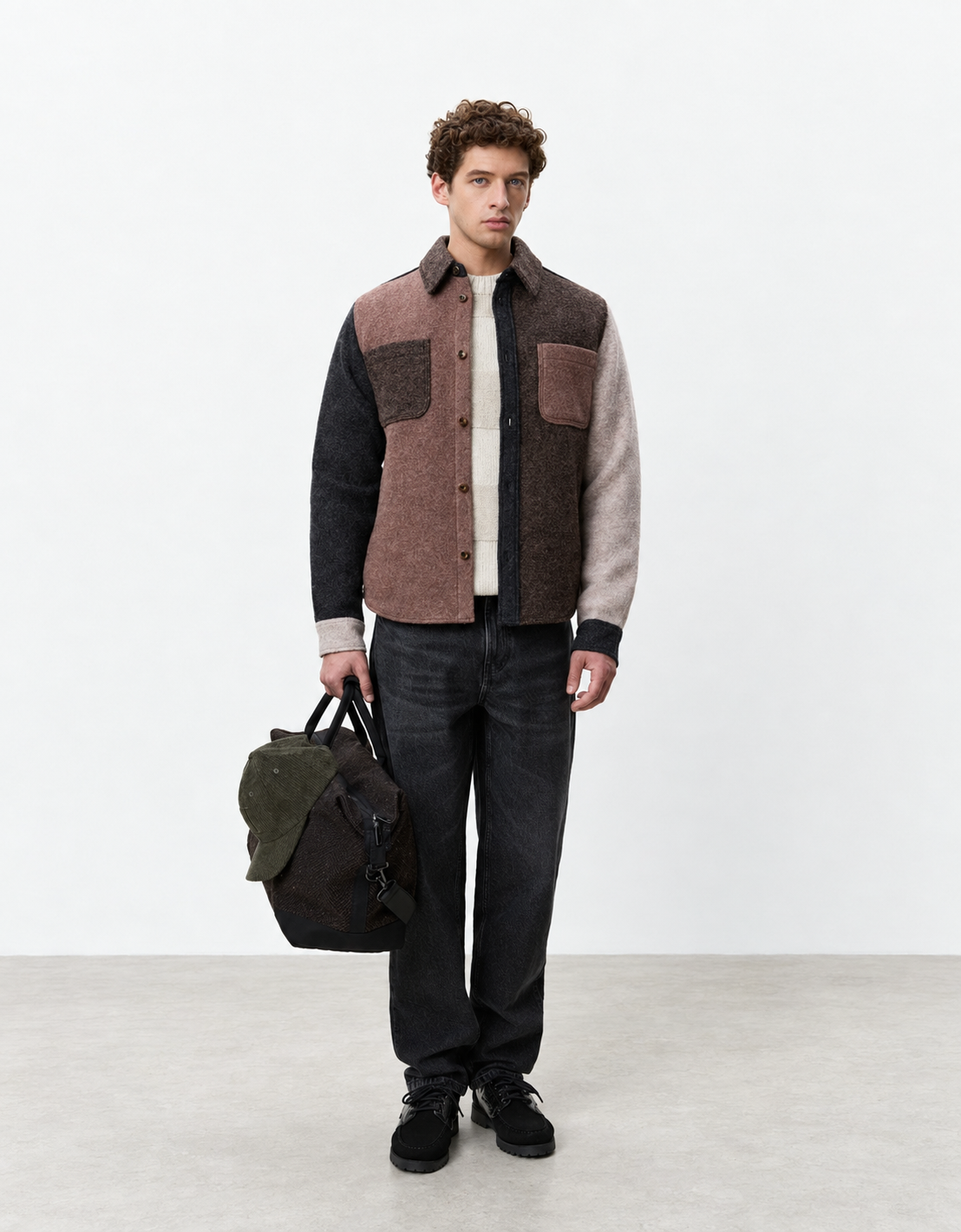Sobrecamisa lana bloques "Colourblock"
