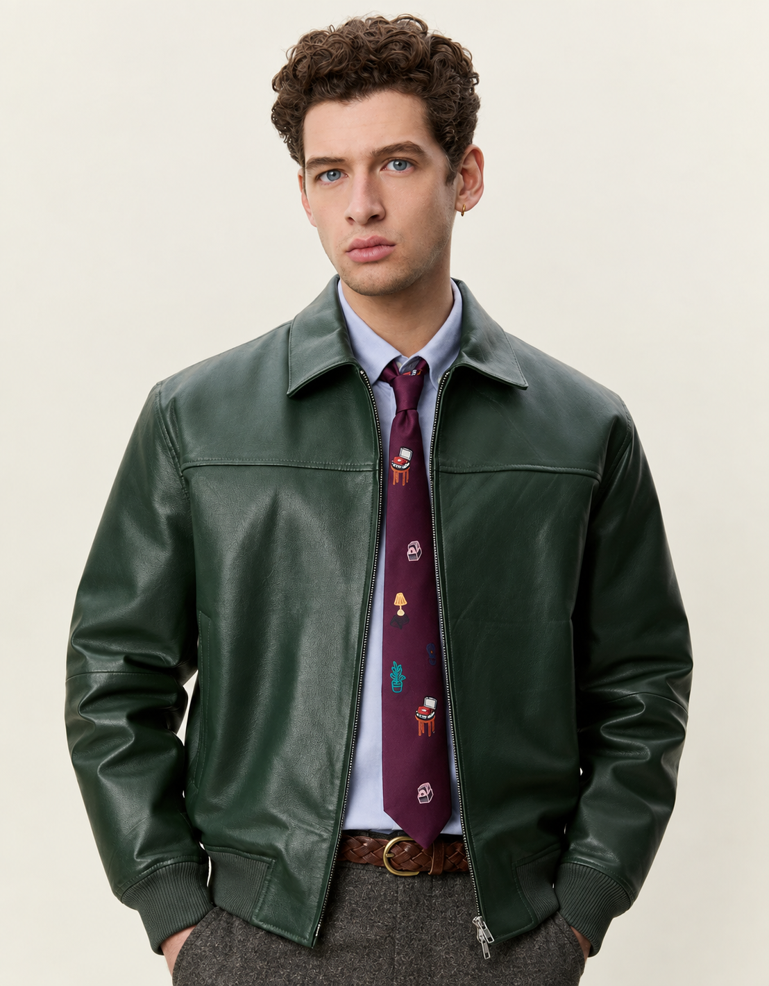 Chaqueta piel "Leather Varsity"