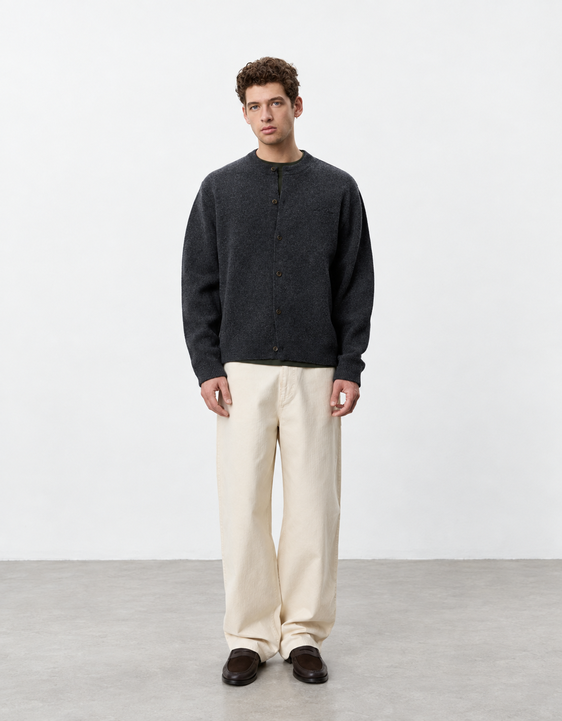Cárdigan lana "Knitted Roundneck"