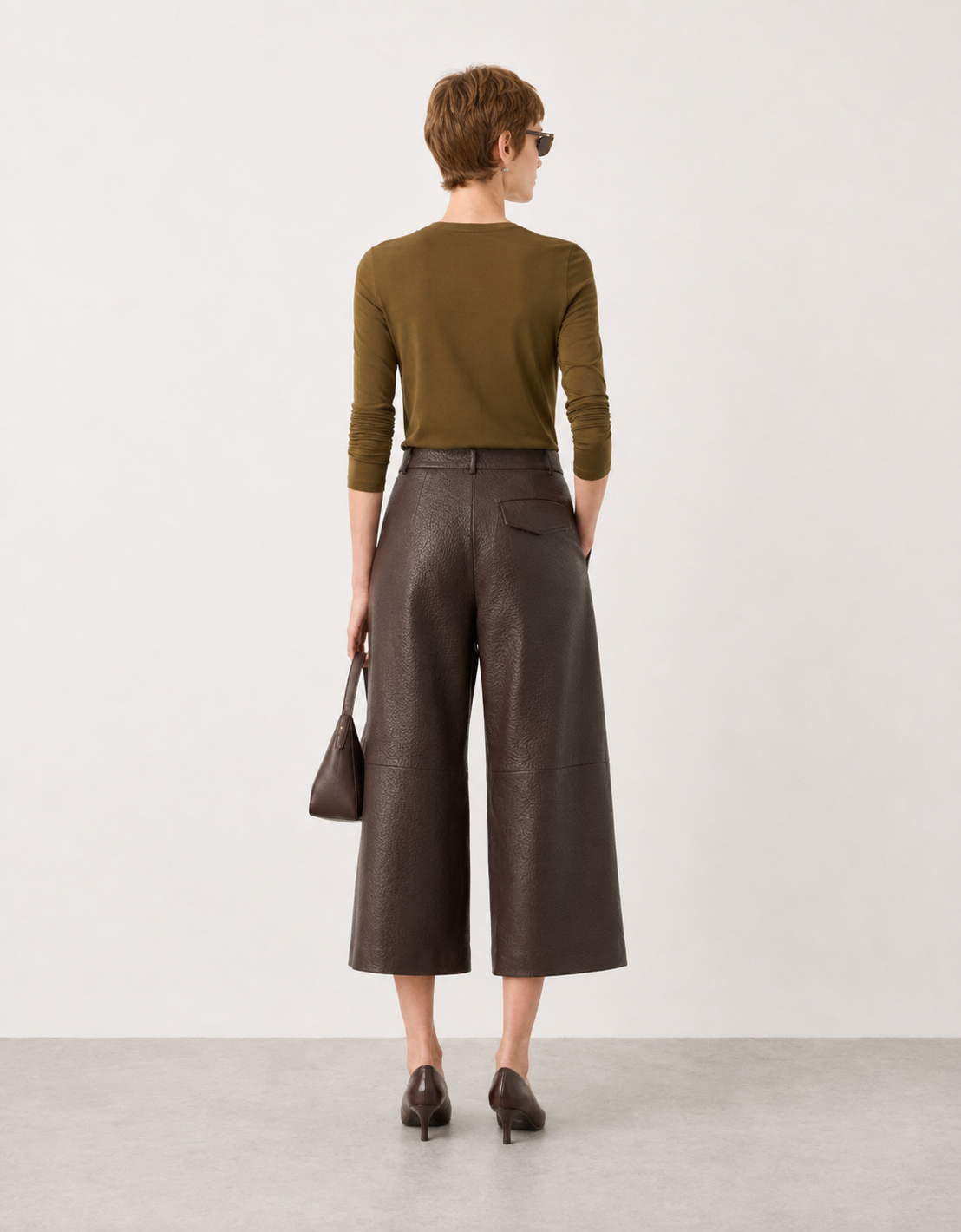 Pantalones efecto piel "Coffee"