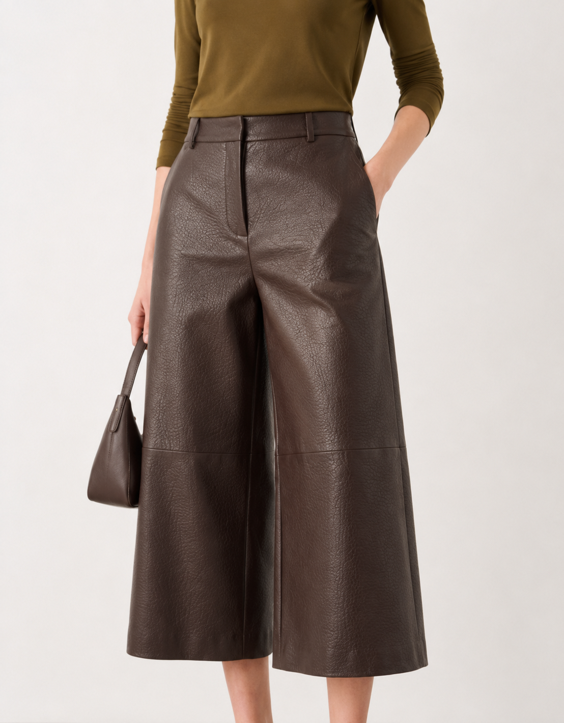 Pantalones efecto piel "Coffee"