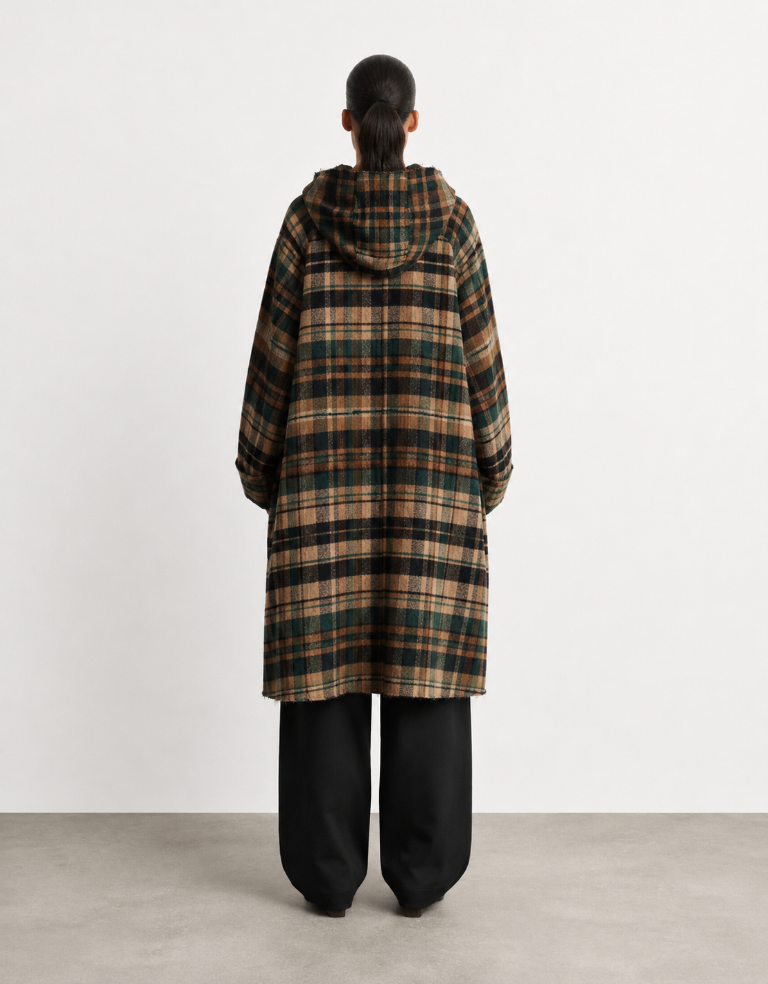 Abrigo cuadros lana "Forest Check"