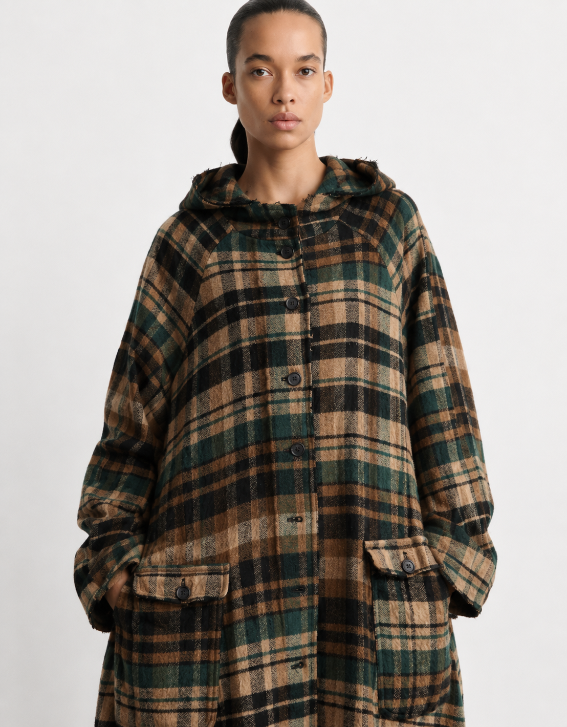 Abrigo cuadros lana "Forest Check"