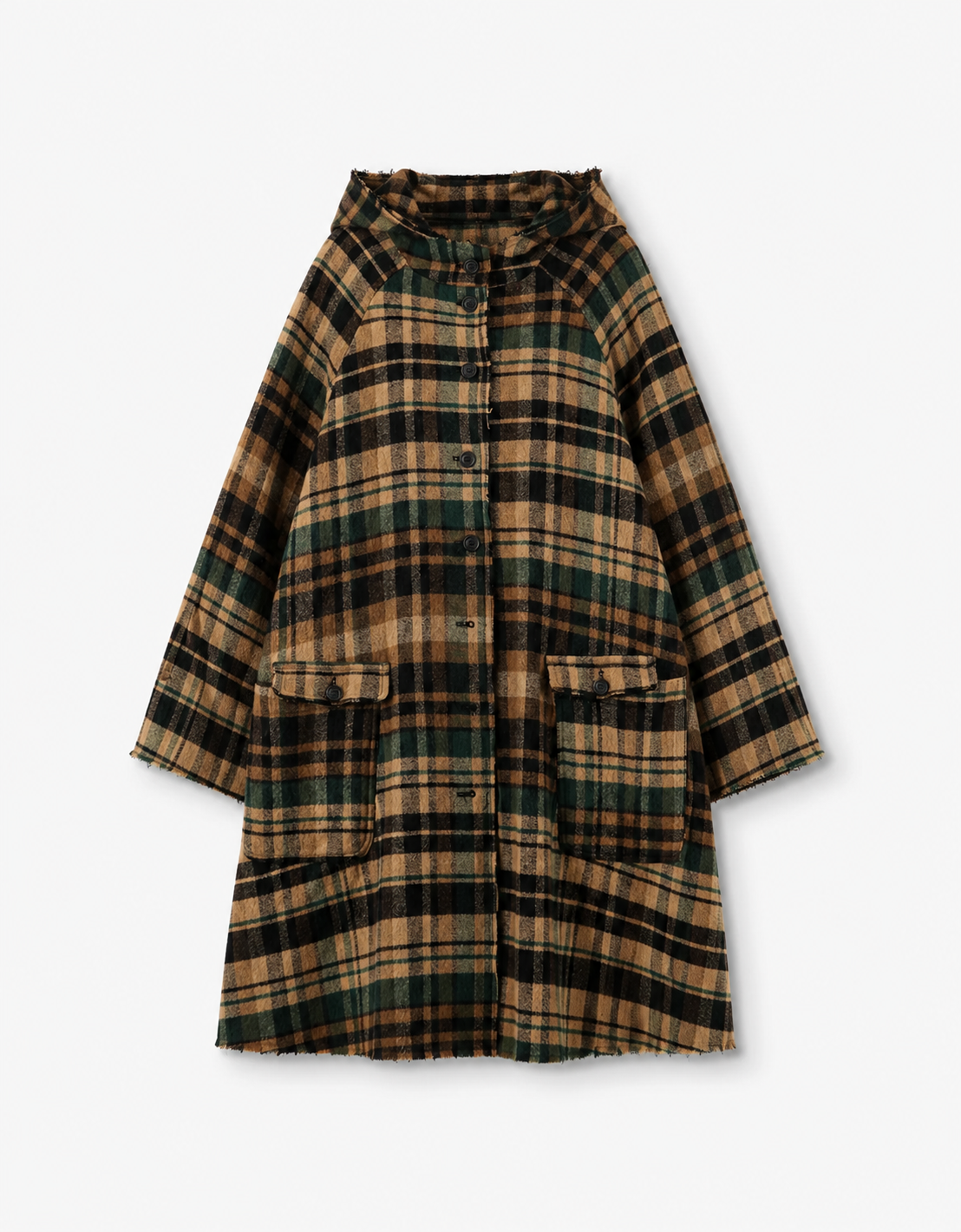 Abrigo cuadros lana "Forest Check"