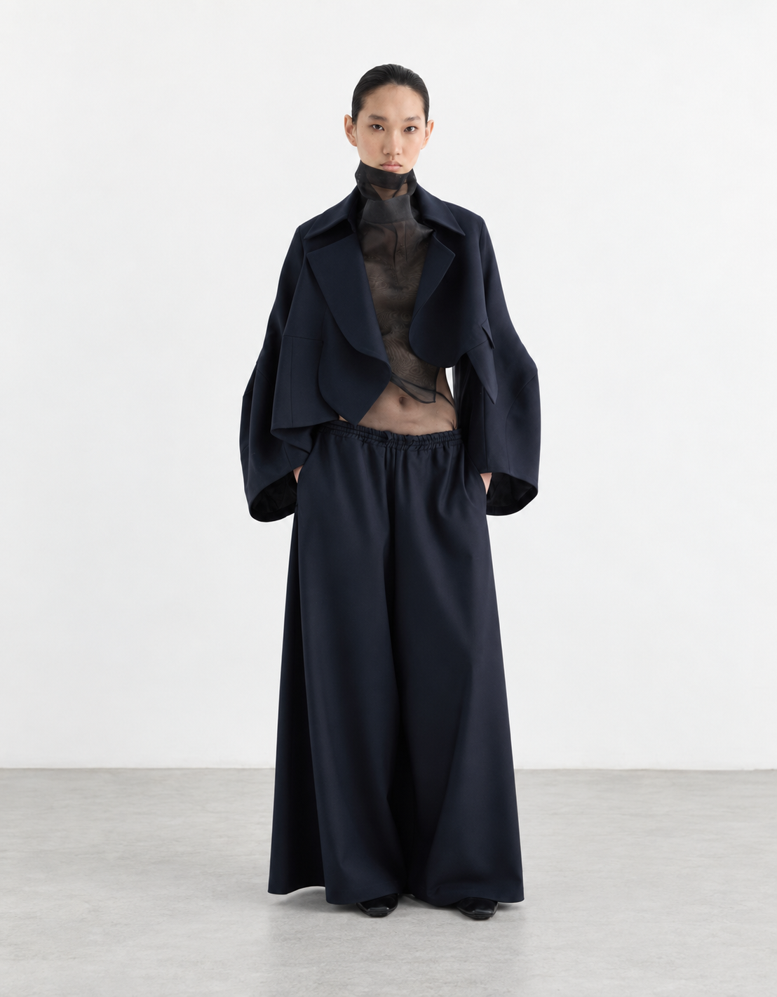 Chaqueta crop manga kimono "Mezzanotte"