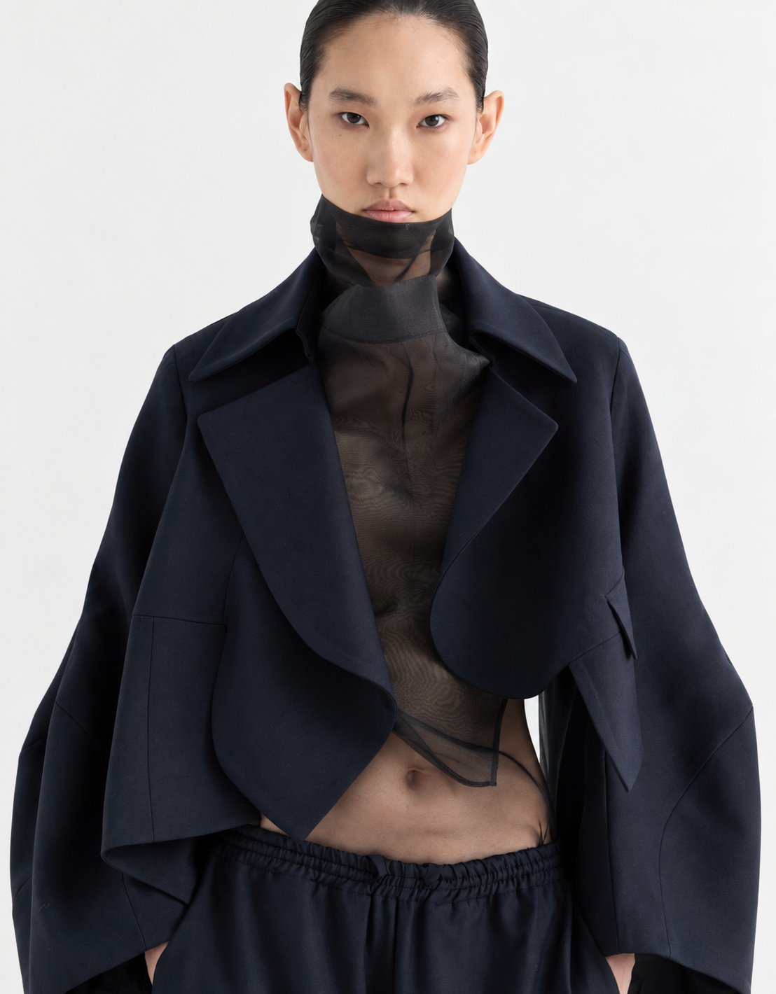 Chaqueta crop manga kimono "Mezzanotte"