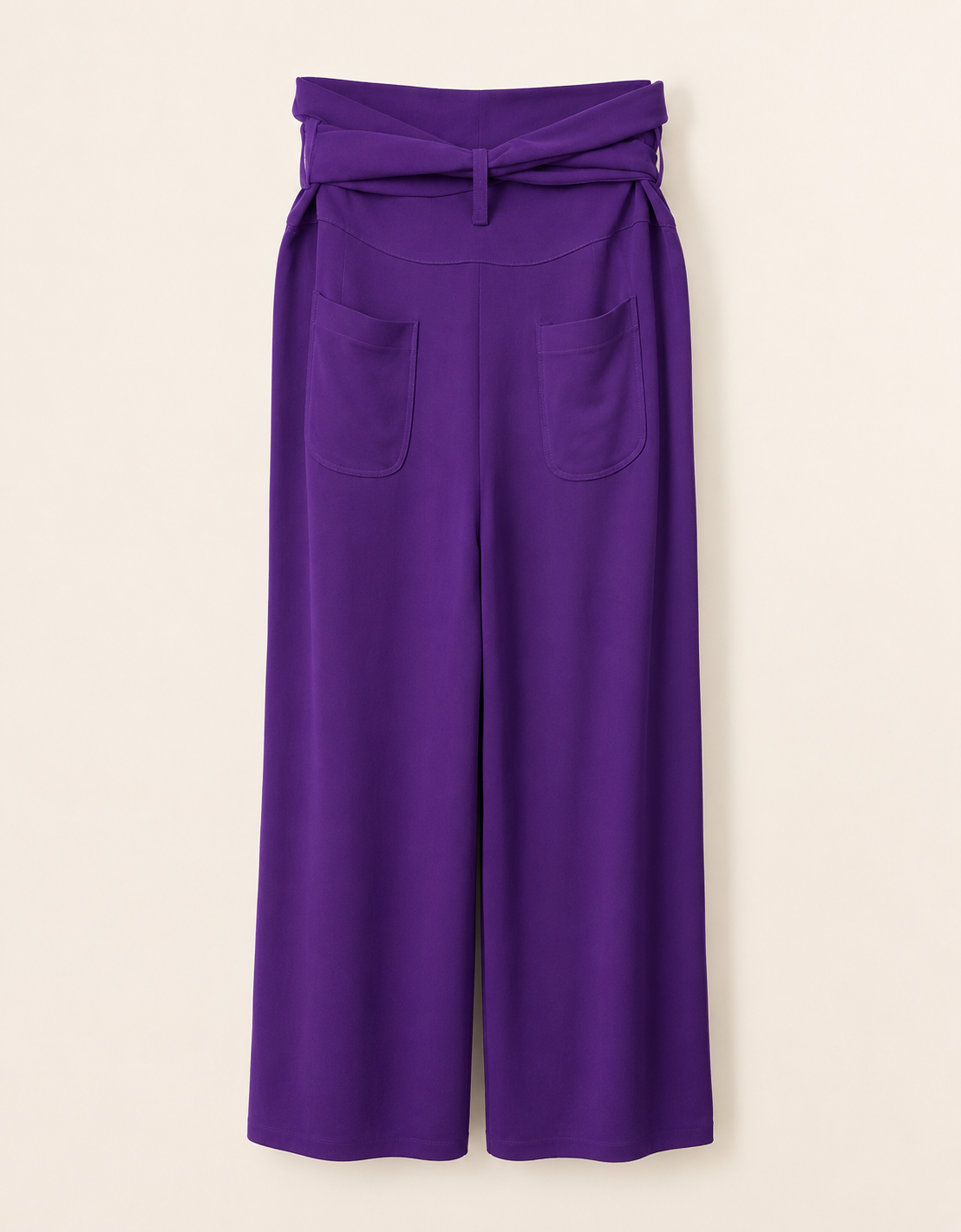 Pantalon con lazo satinado morado