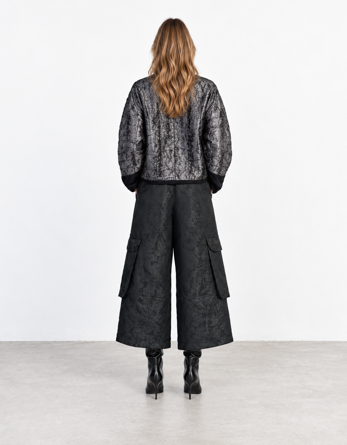 Pantalón jacquard cargo "Onyx"