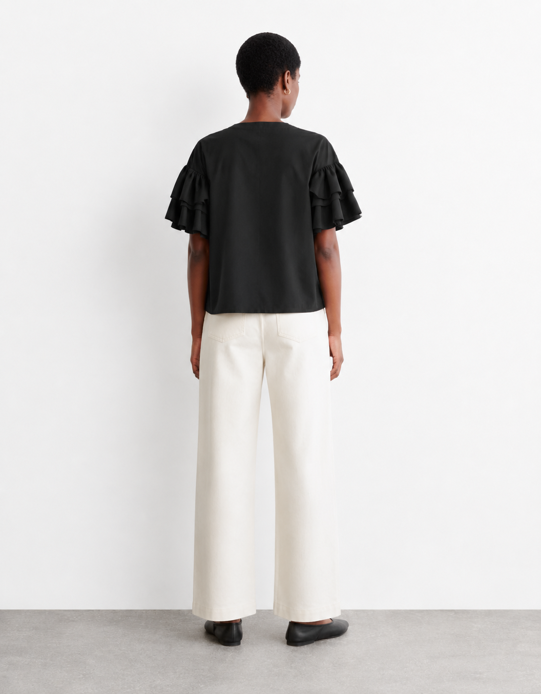 Blusa volantes mangas