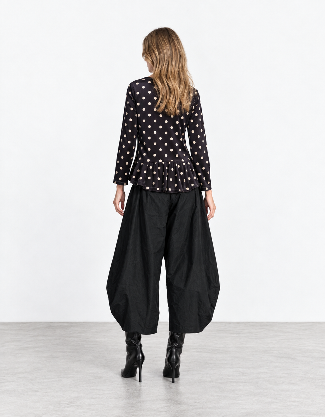 Jersey terciopelo topos "Polka"