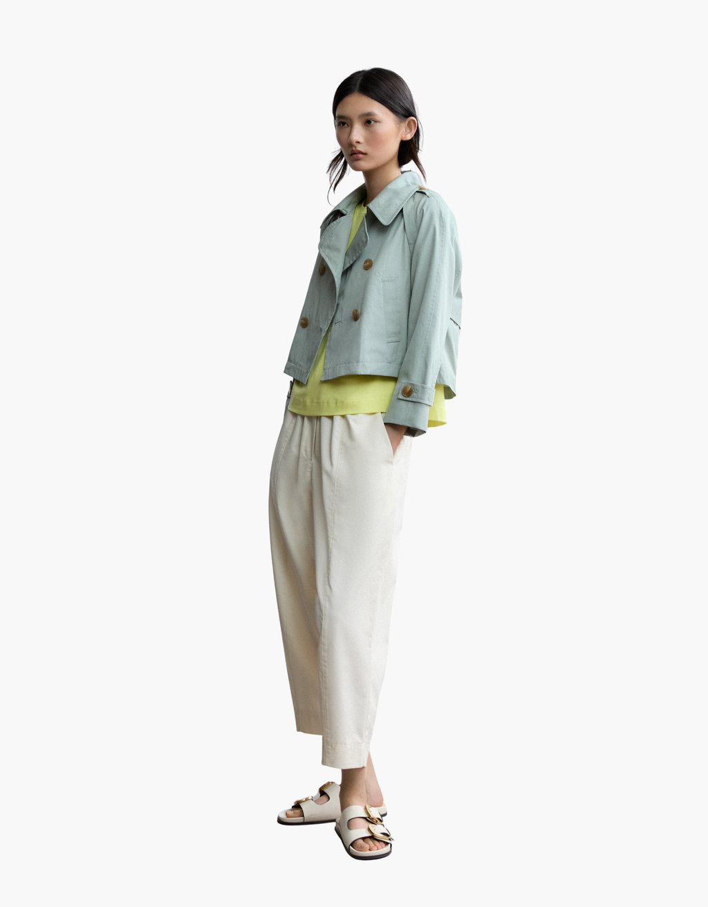 Chaqueta gabardina cropped