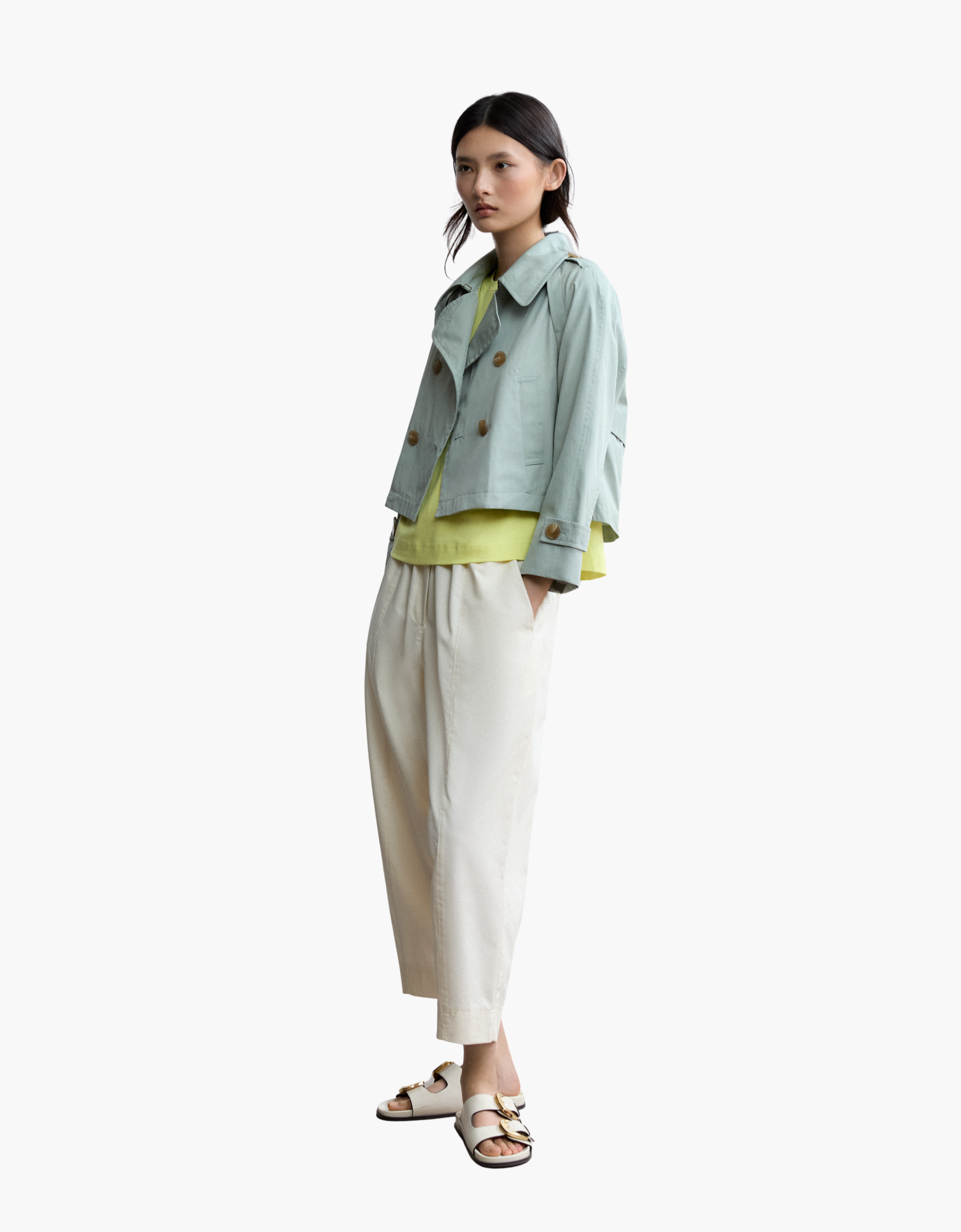 Chaqueta gabardina cropped