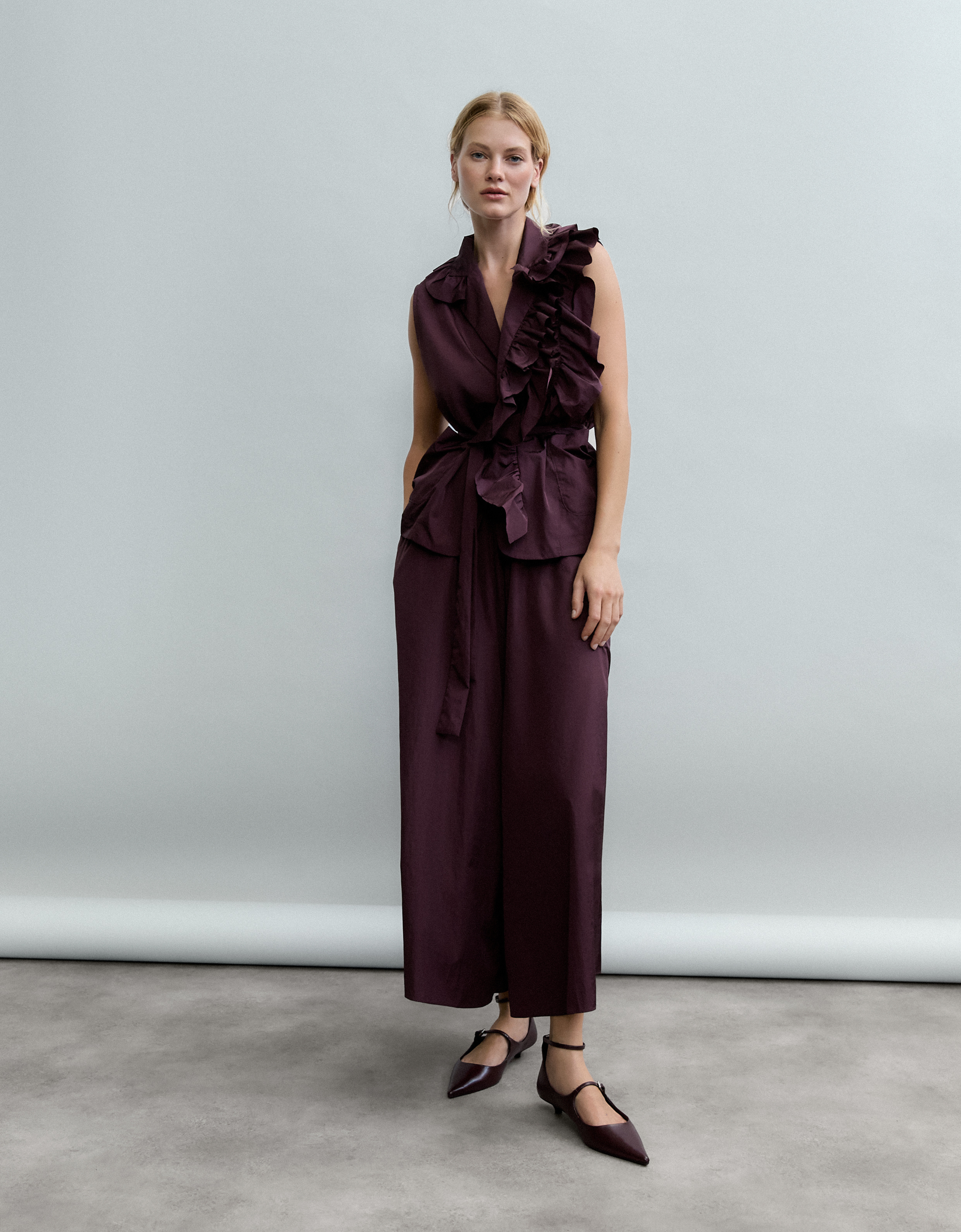 Falda pantalón taffeta