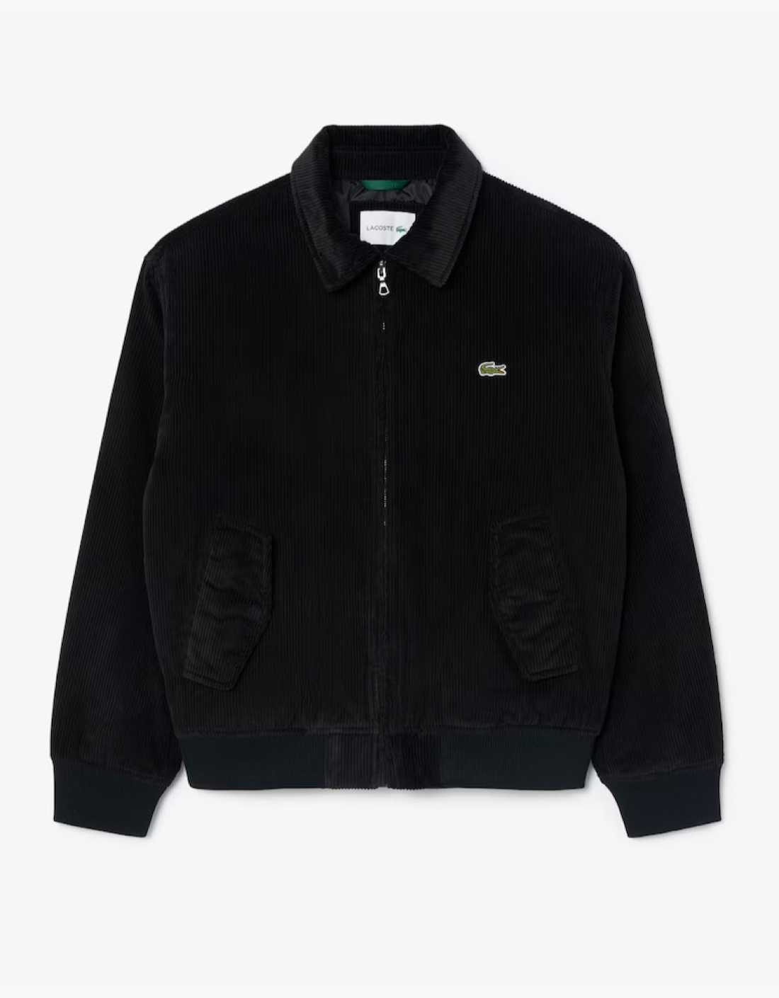 Chaqueta de pana negra, prenda sola vista frontal