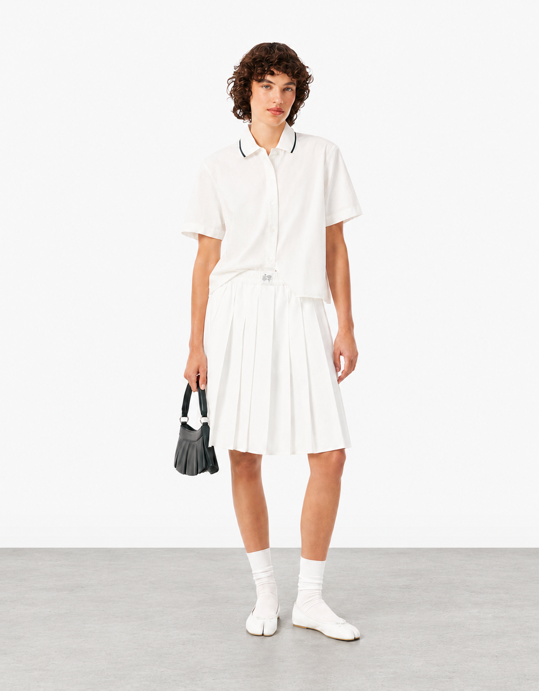 Camisa oversize Petit piqué, Blanco, CF8478-00