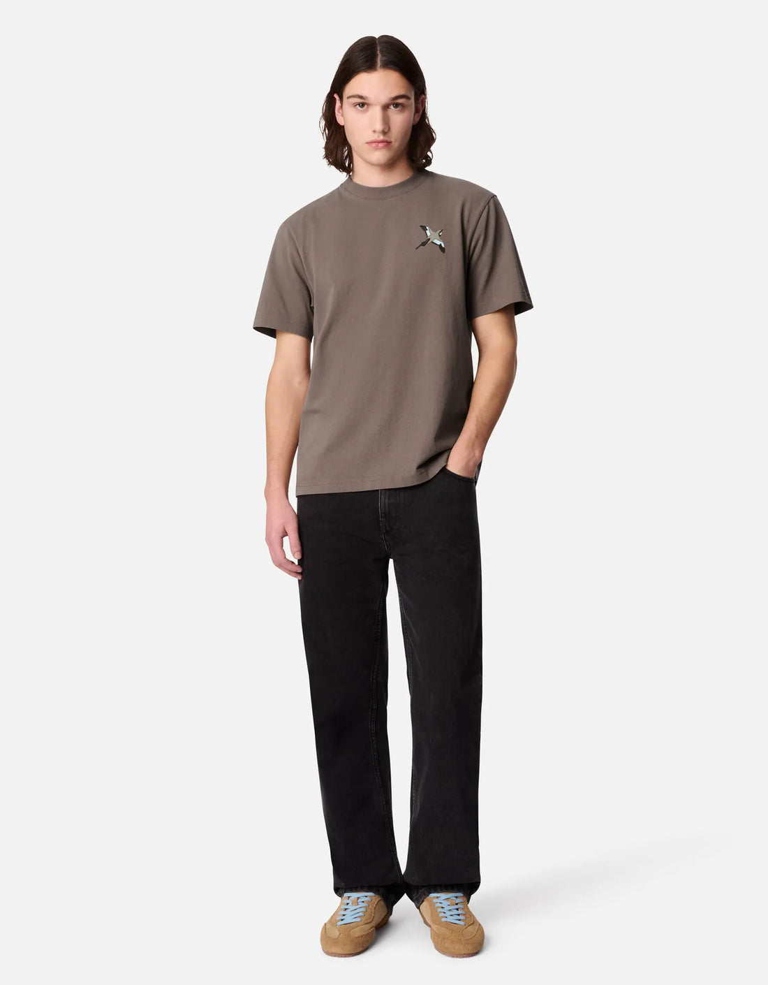 Camiseta "Micro Bee Bird" Marrón café – frontal