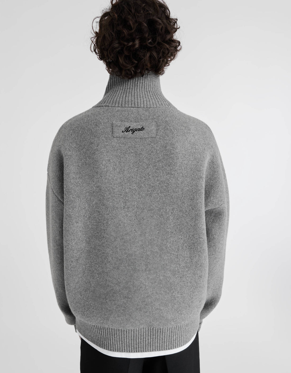 Jersey con cremallera "Core" – gris trasera